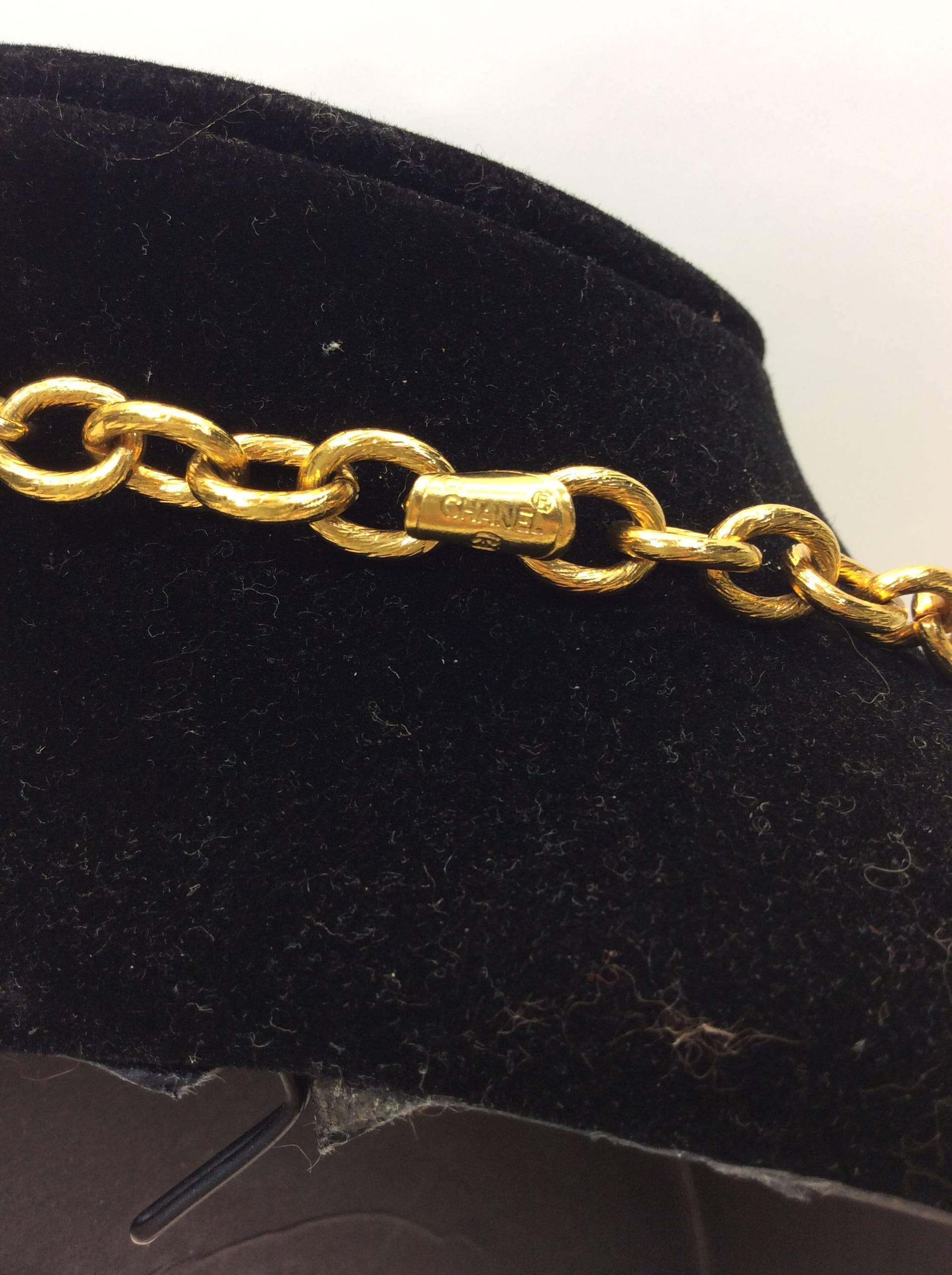 Chanel Gold Plated Charm Necklace In Excellent Condition For Sale In Narberth, PA