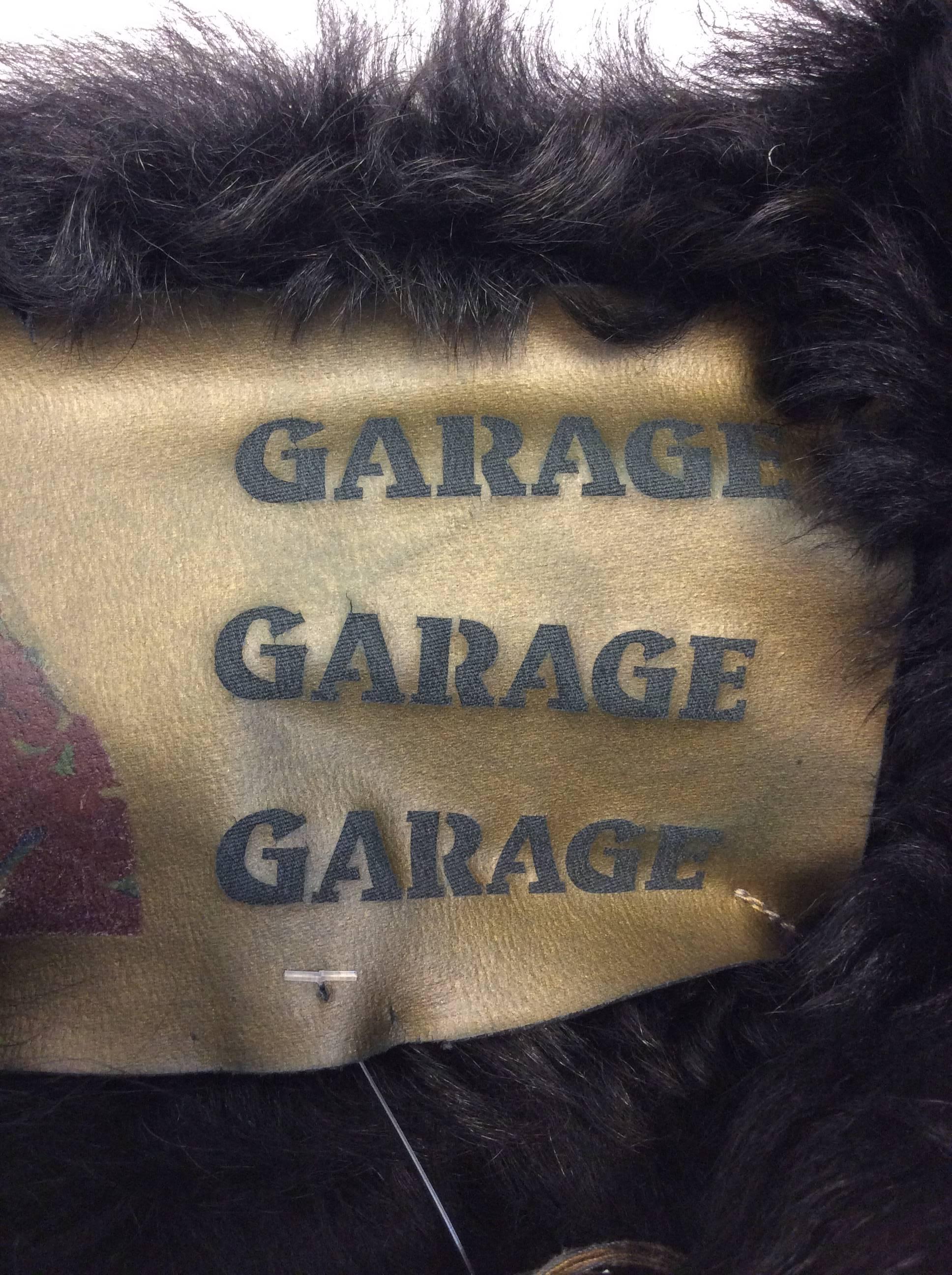 Garage Black Suede Cropped Jacket with Shearling Lining For Sale 2