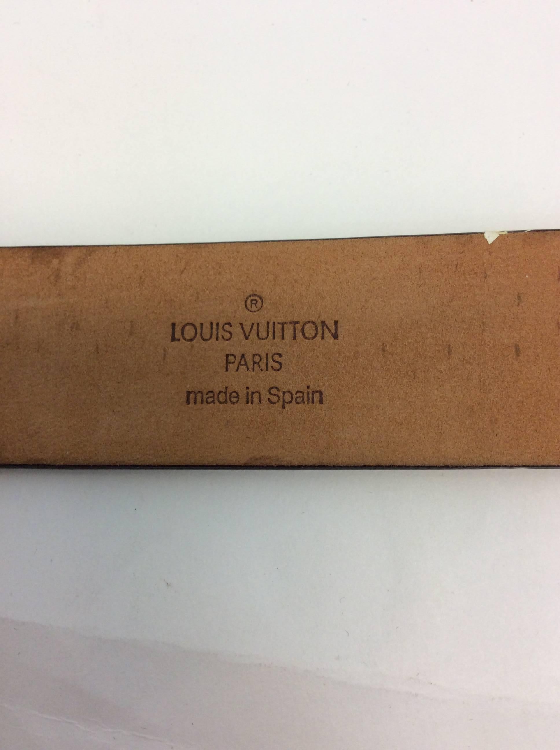 Louis Vuitton Brown Damier Belt with Gold Hardware For Sale 3