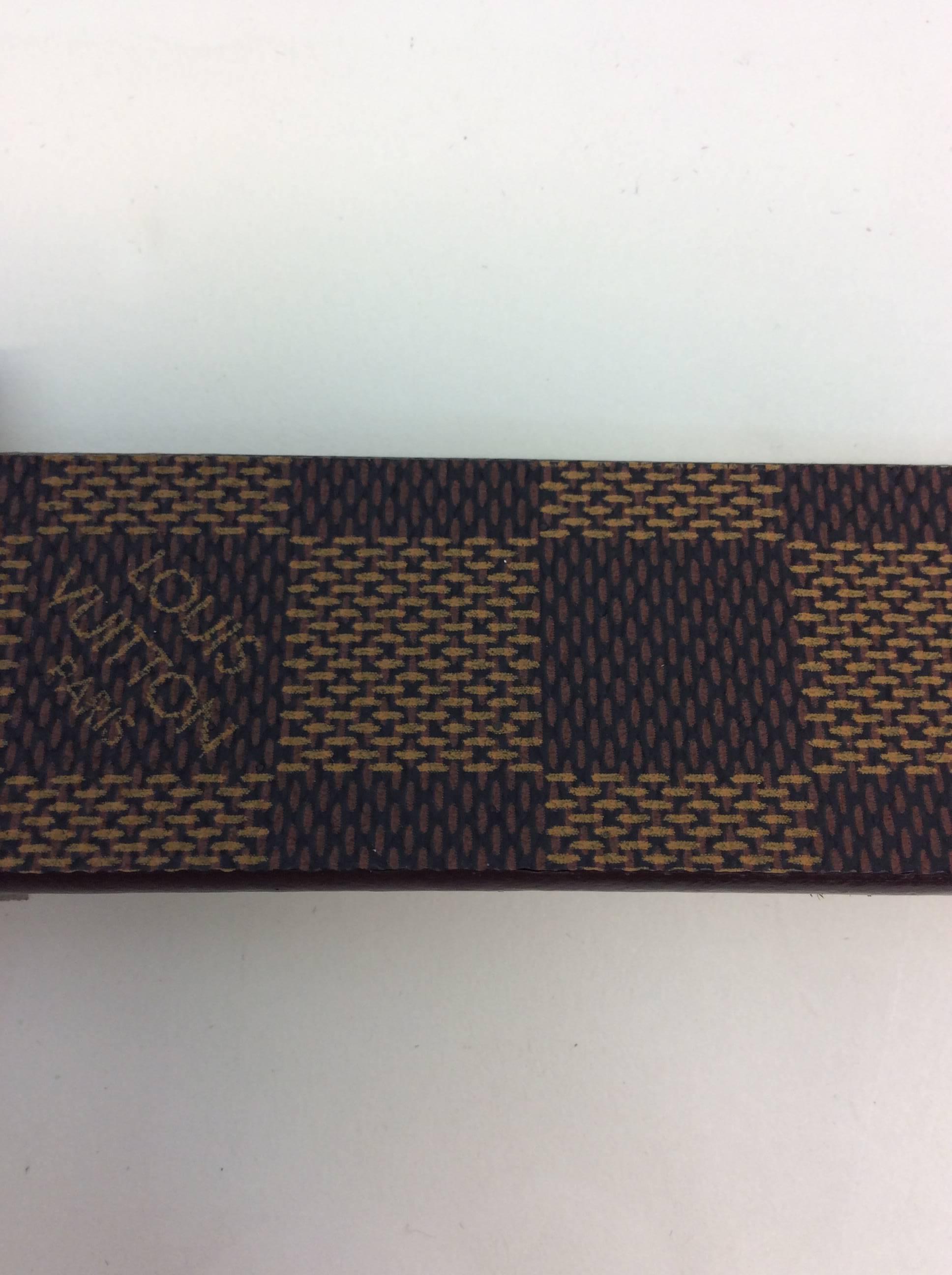 Women's Louis Vuitton Brown Damier Belt with Gold Hardware For Sale