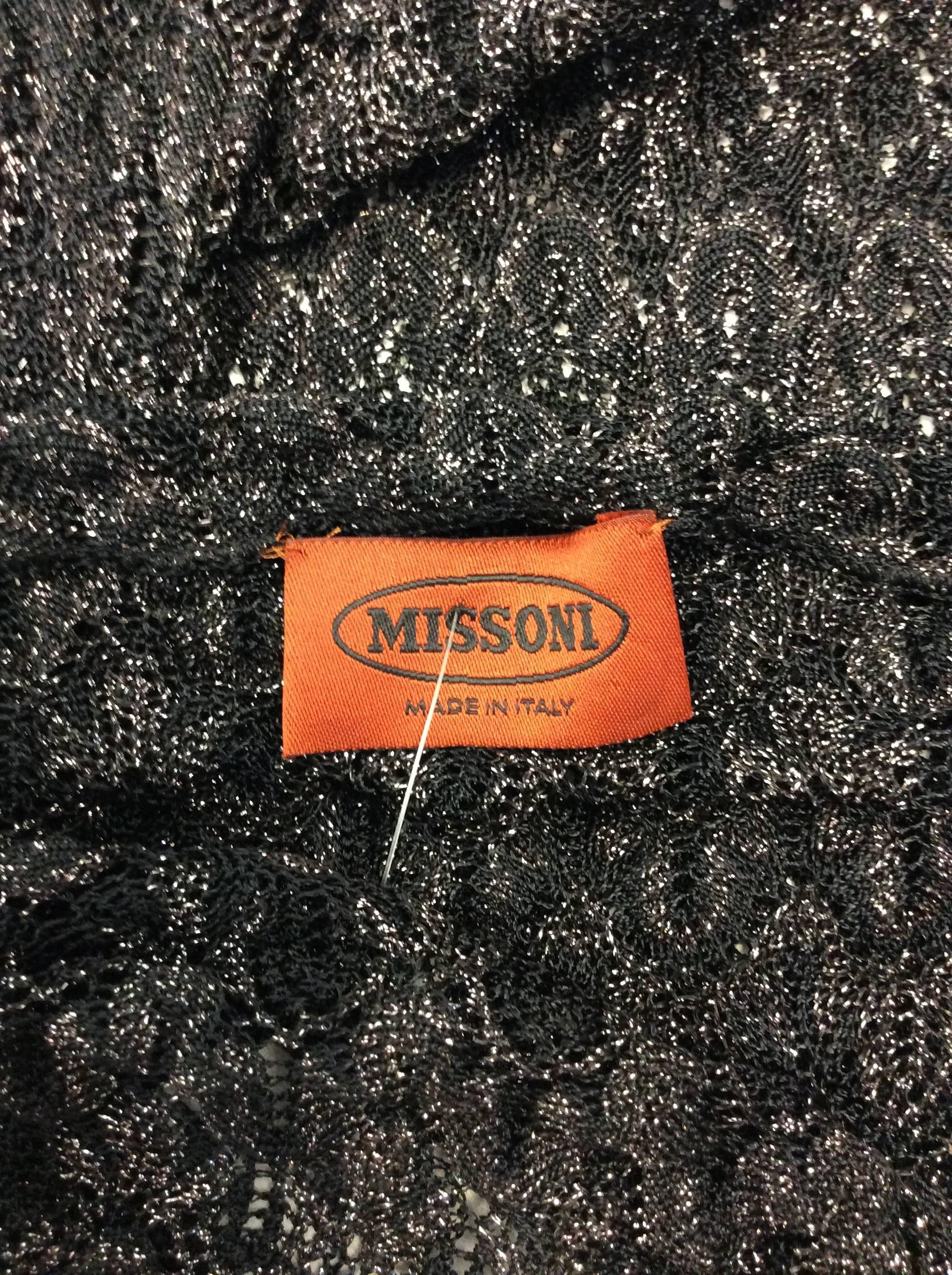 Missoni Black Metallic Lace Knit Stretch Dress For Sale 3