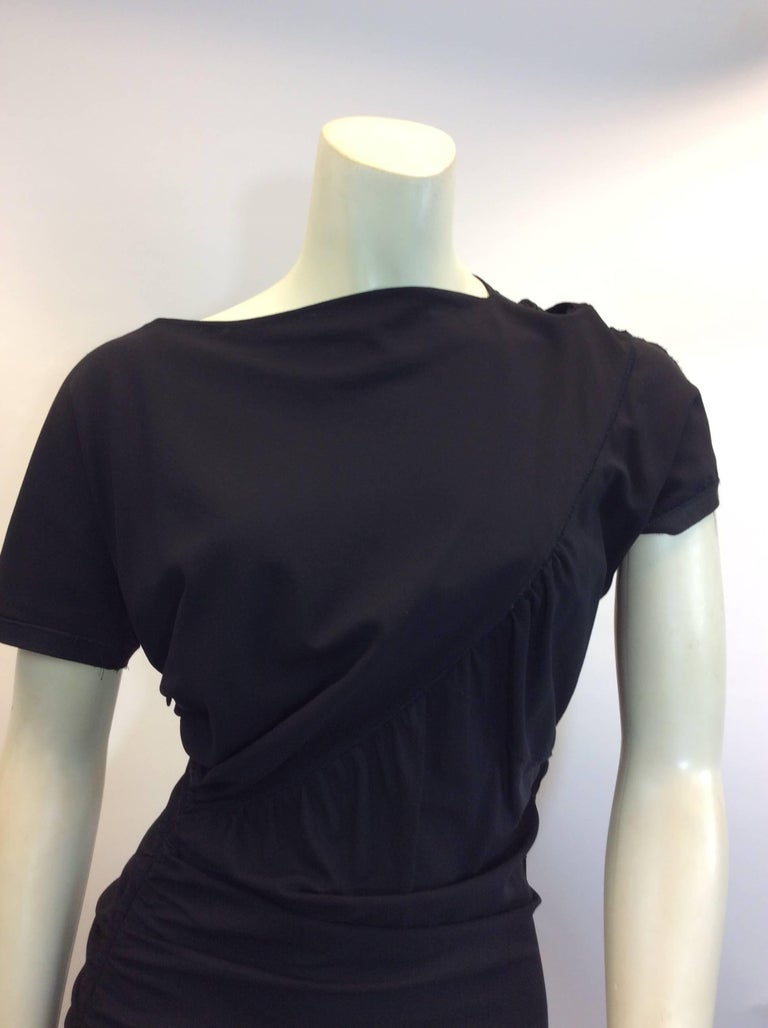 Balenciaga Black Crepe Fitted Dress For Sale at 1stDibs