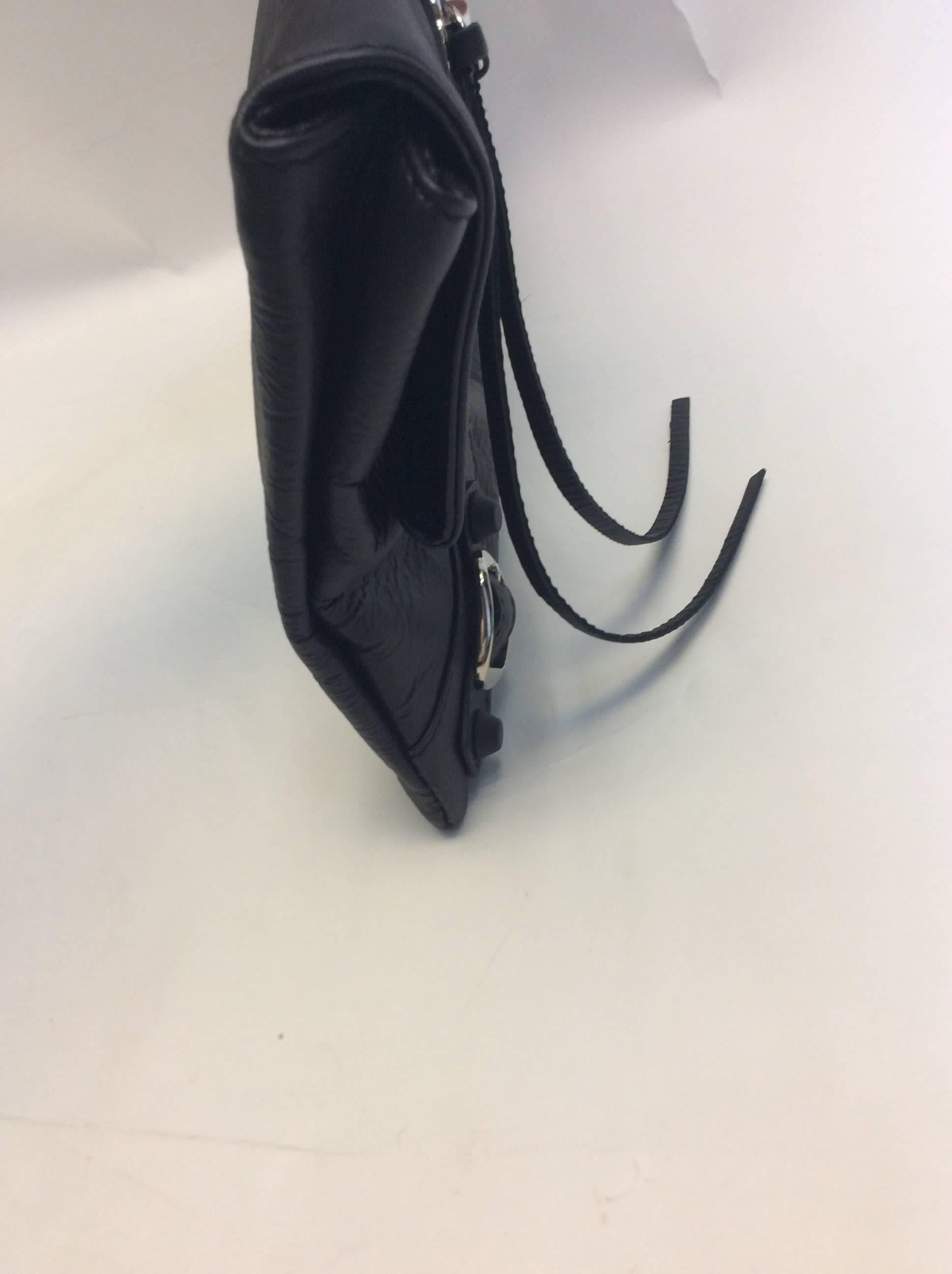 Balenciaga Black Fold Over Clutch For Sale 1