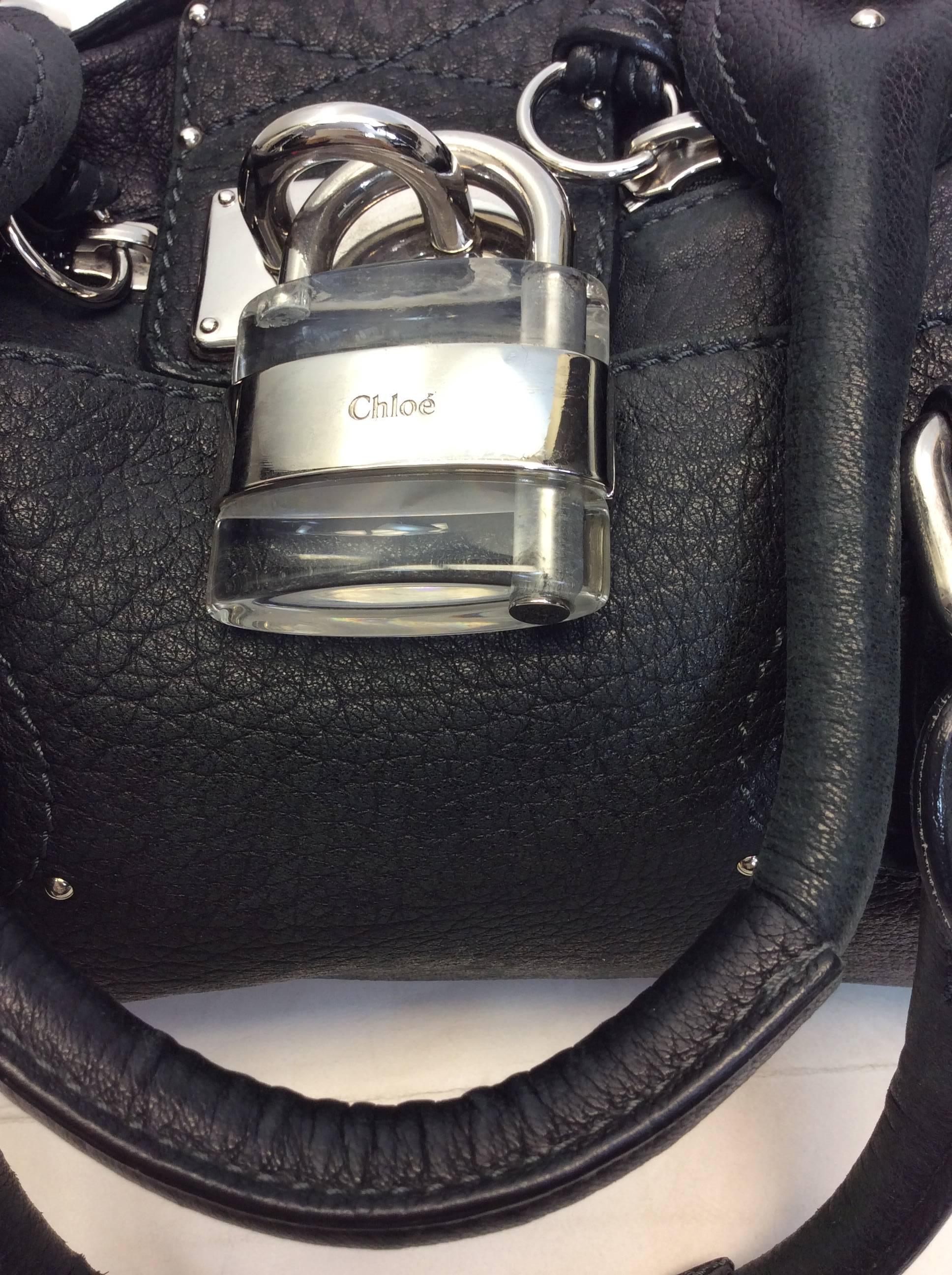 Chloe Black Leather Shoulder Bag For Sale 1