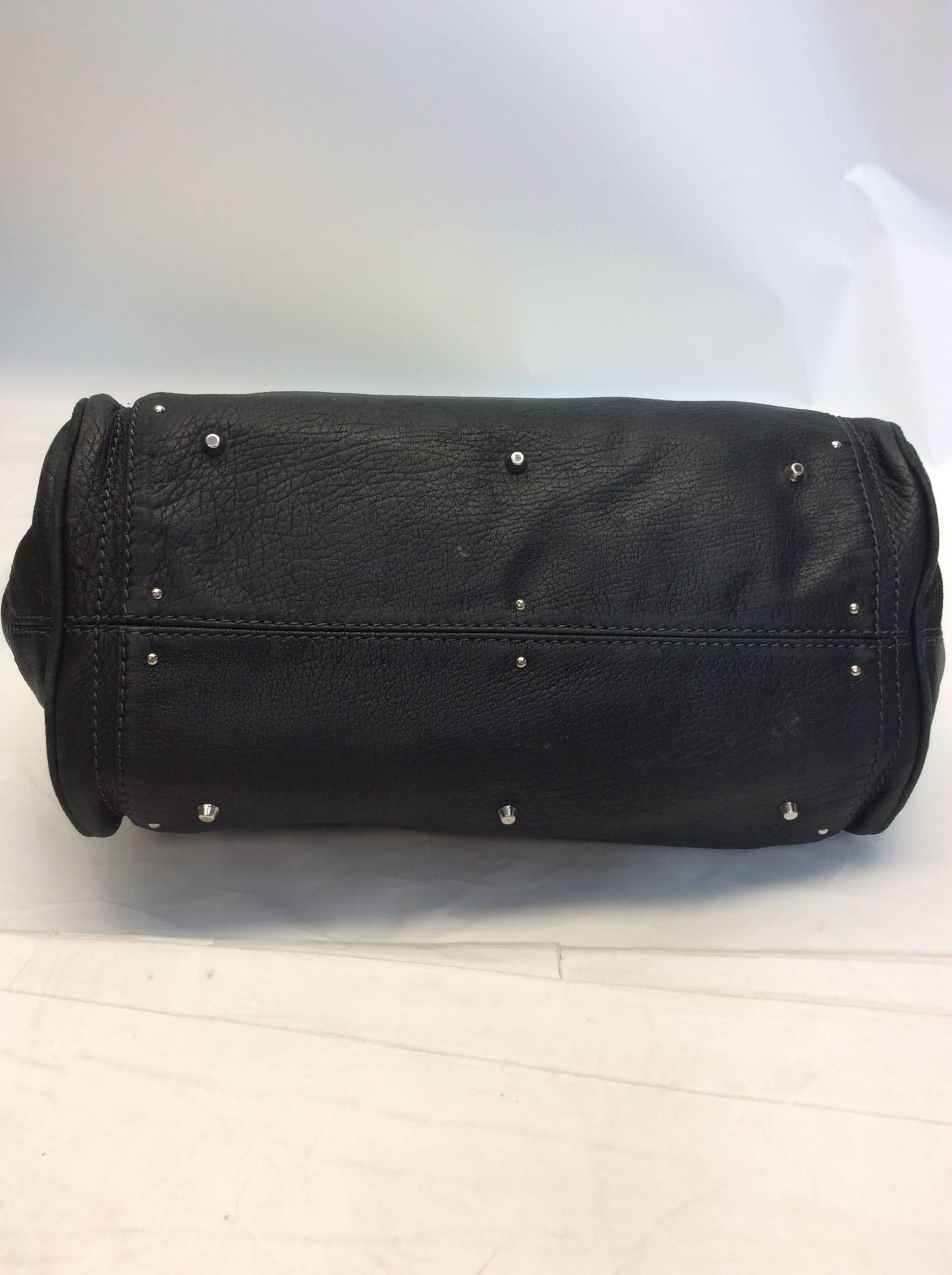 Chloe Black Leather Shoulder Bag For Sale 2