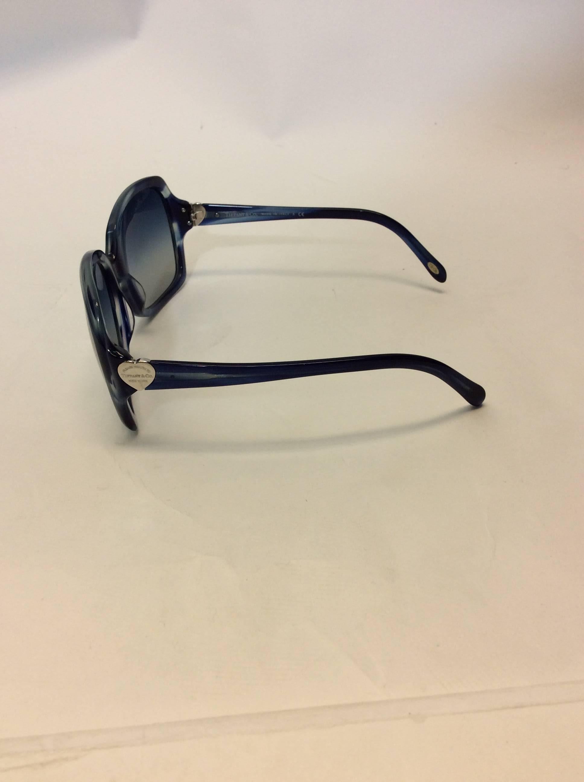 Gray Tiffany & Co Blue Tortoise Sunglasses