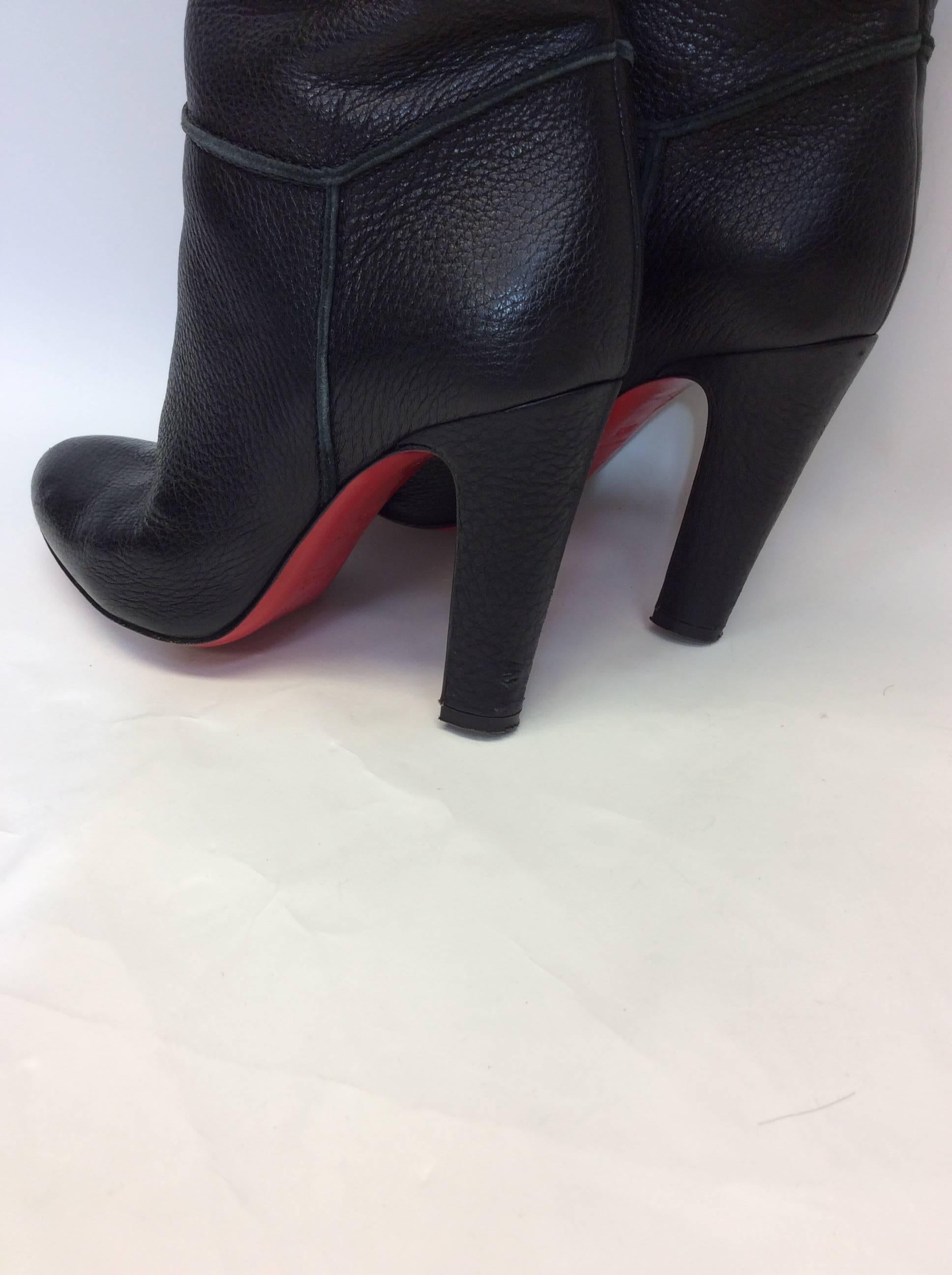 Christian Louboutin Black Over The Knee Boots  In Excellent Condition For Sale In Narberth, PA