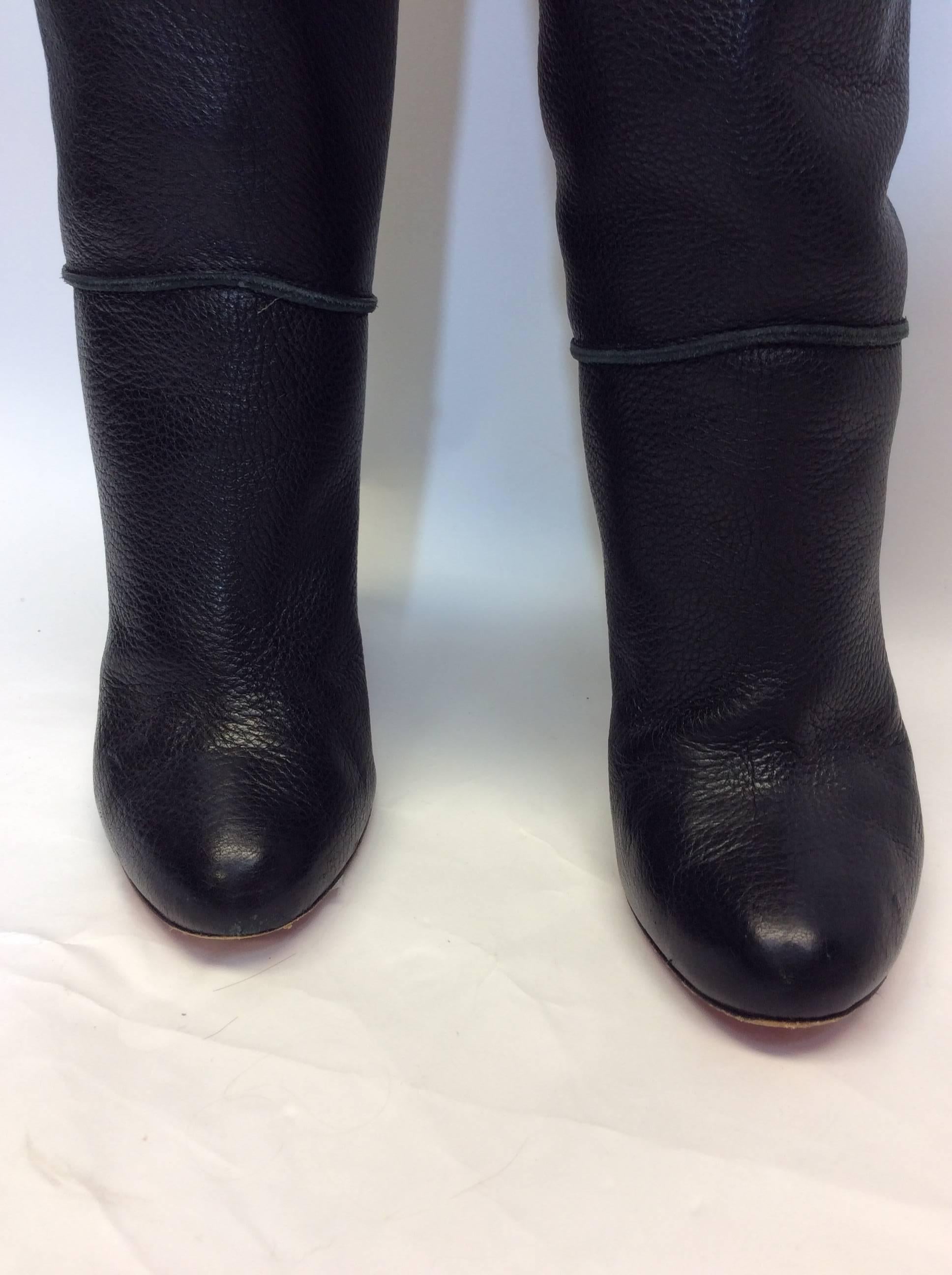 Christian Louboutin Black Over The Knee Boots 
Over the knee style
100% leather 
Size 36.5 
Made in Italy 
4 inch heel 
$699