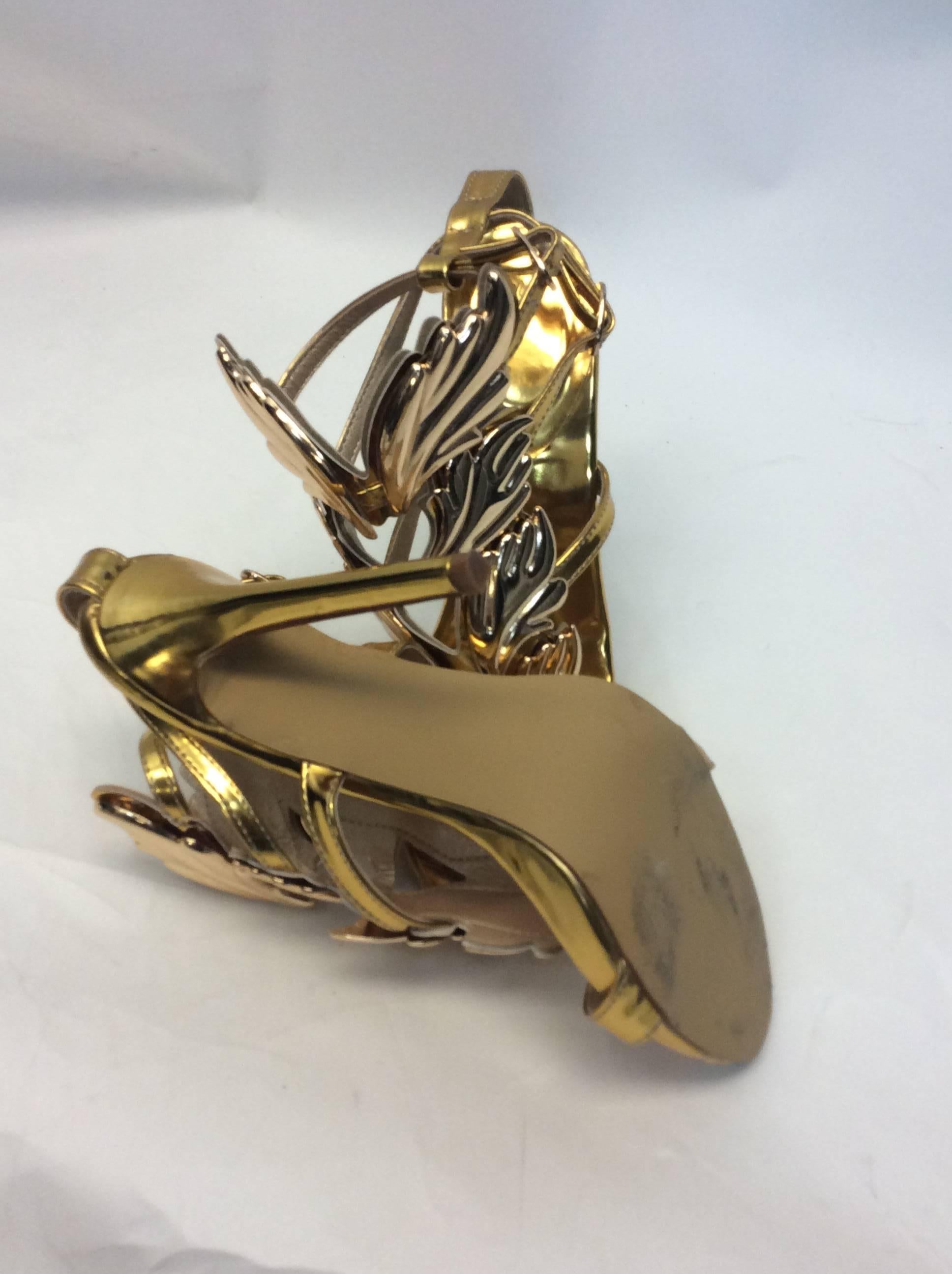 Women's Guiseppe Zanotti Metal Wing Strappy Heels For Sale