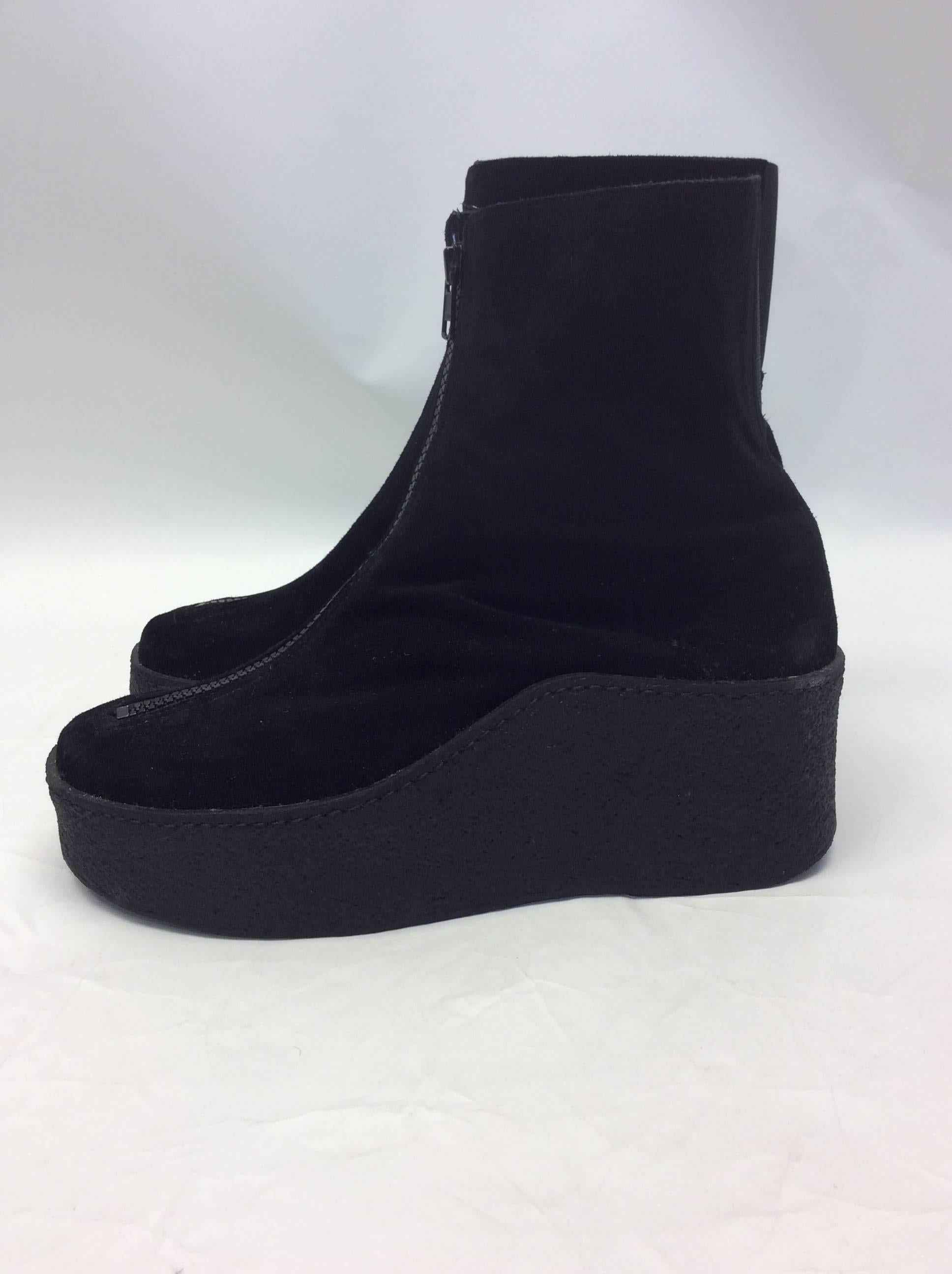 Women's Robert Clergie Platform Suede Zip Ankle Boots For Sale