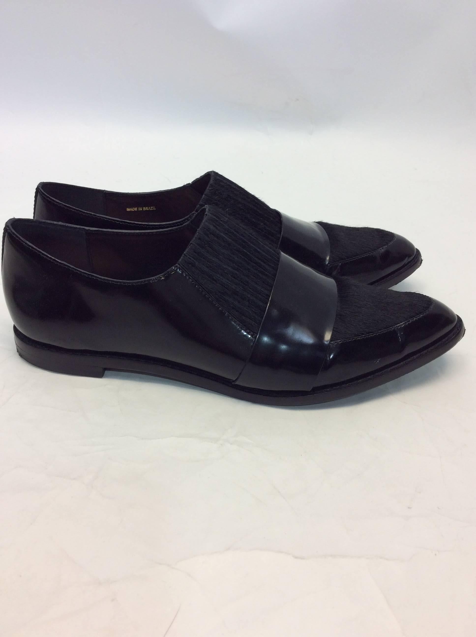 Loeffler Randall Rose Patent Leather & Calf Hair Loafer
Polished pointed toe with calf hair panels
Slip on style
Made in Brazil
Size 9
New: $375
Our Price: $175
