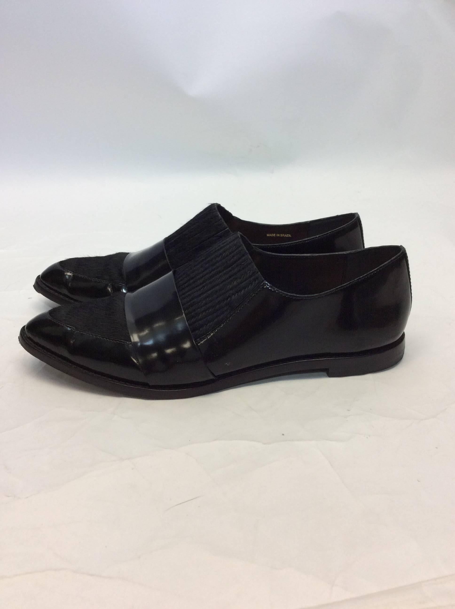 Loeffler Randall Rose Patent Leather & Calf Hair Loafer In Excellent Condition For Sale In Narberth, PA