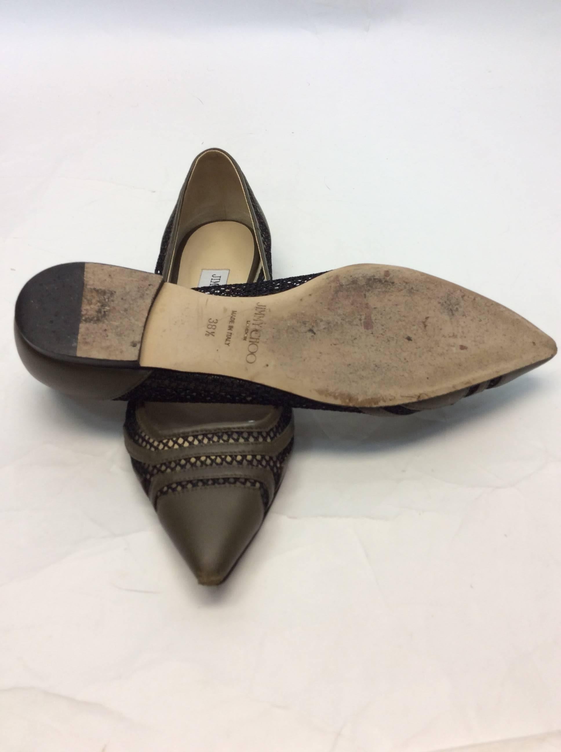 Black Jimmy Choo Olive Pointed Toe Flats For Sale