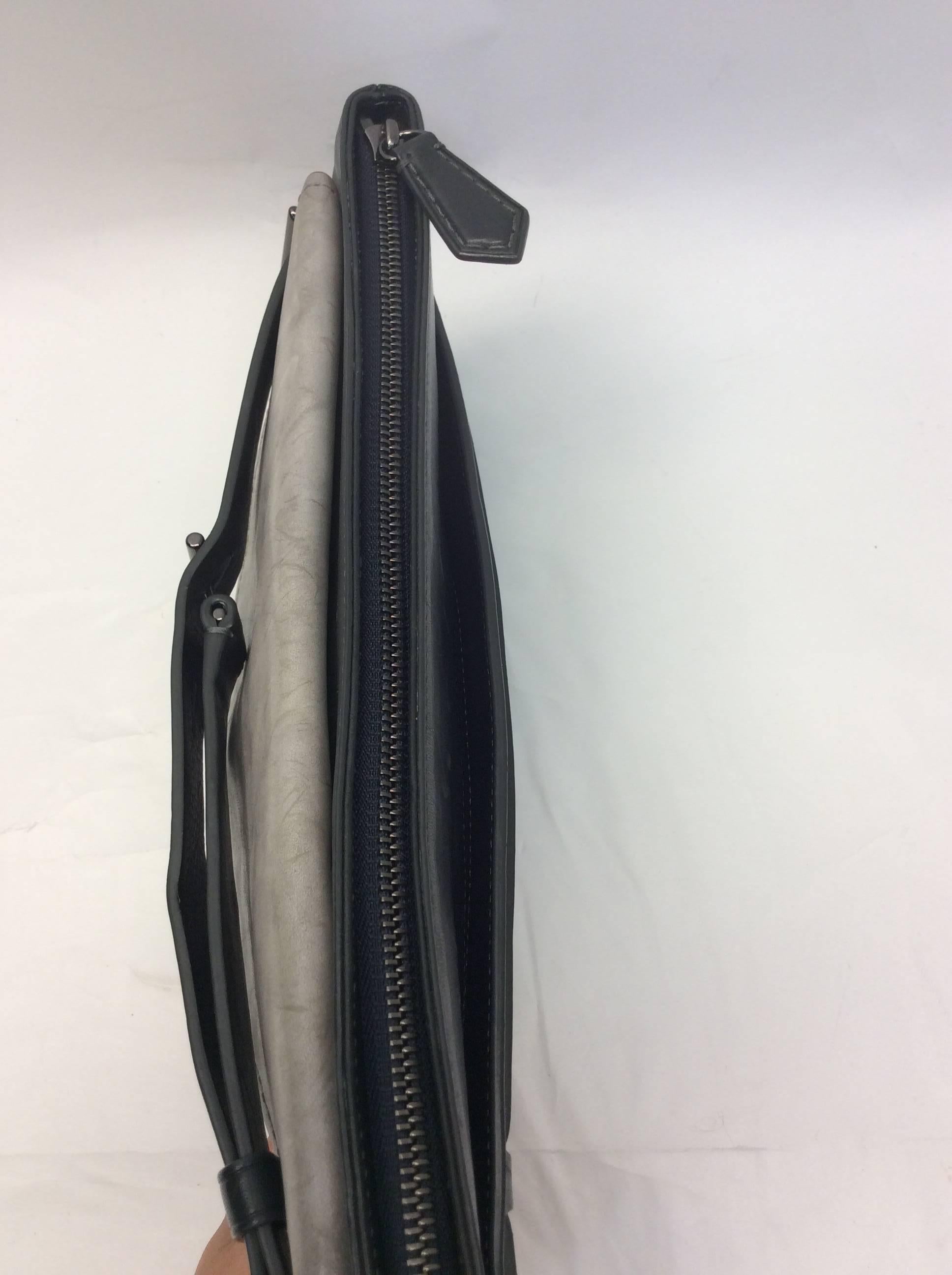 Reed Krakoff Slate Gray Buckle Clutch In Excellent Condition For Sale In Narberth, PA