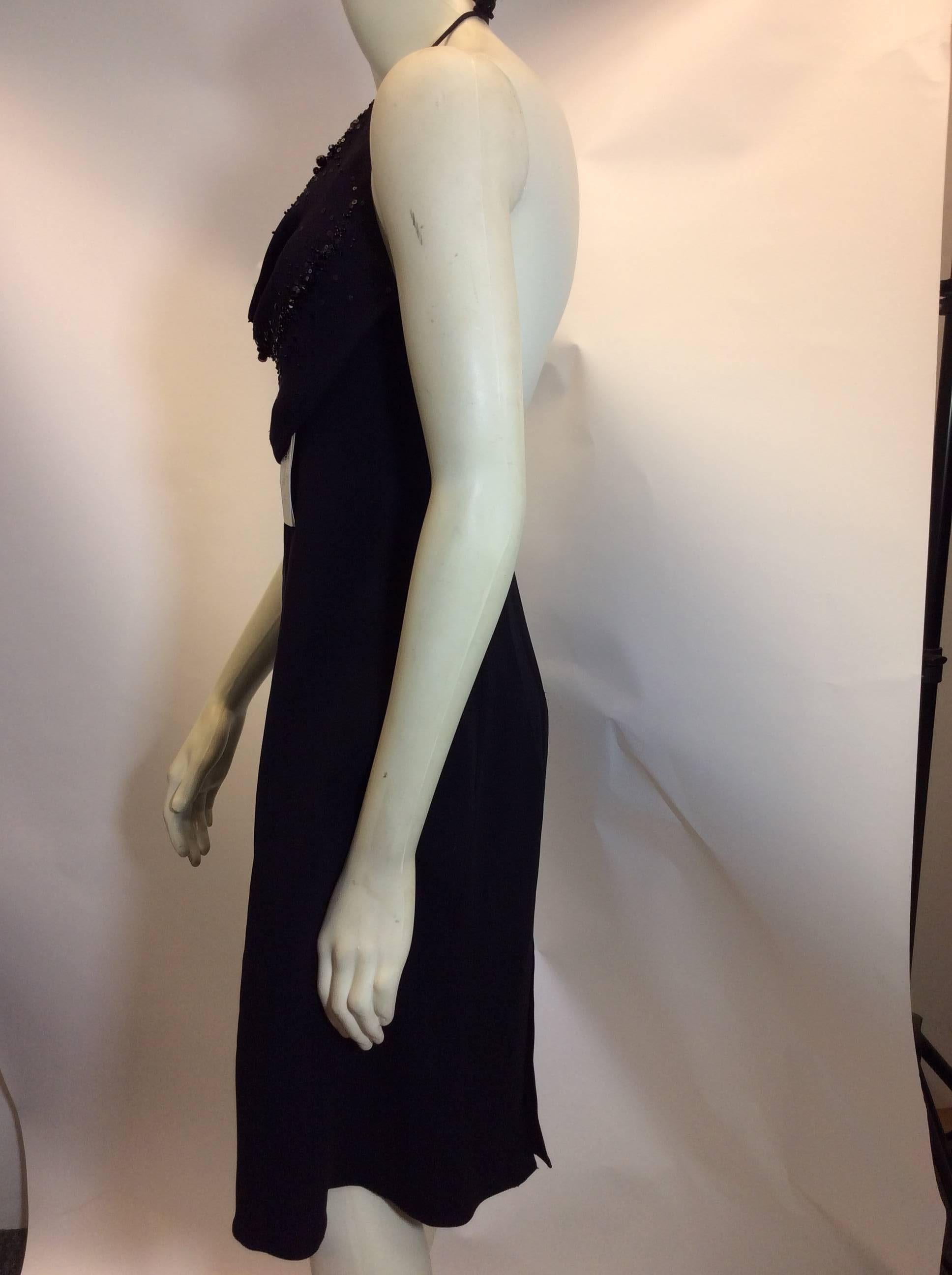 Women's Armani Collezioni NWT Beaded Halter Dress For Sale