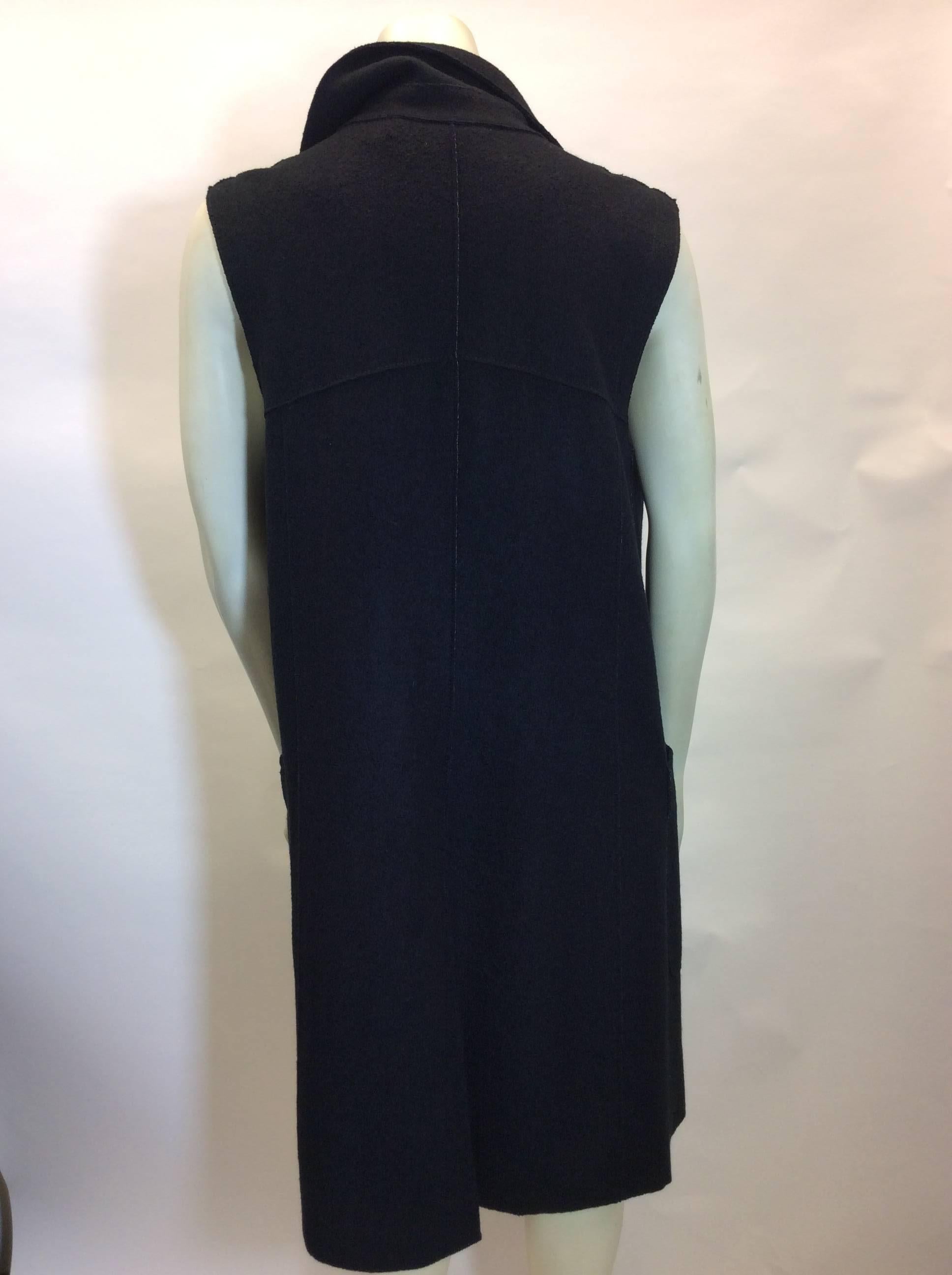 Marccain Black Boiled Wool Waistcoat For Sale 1