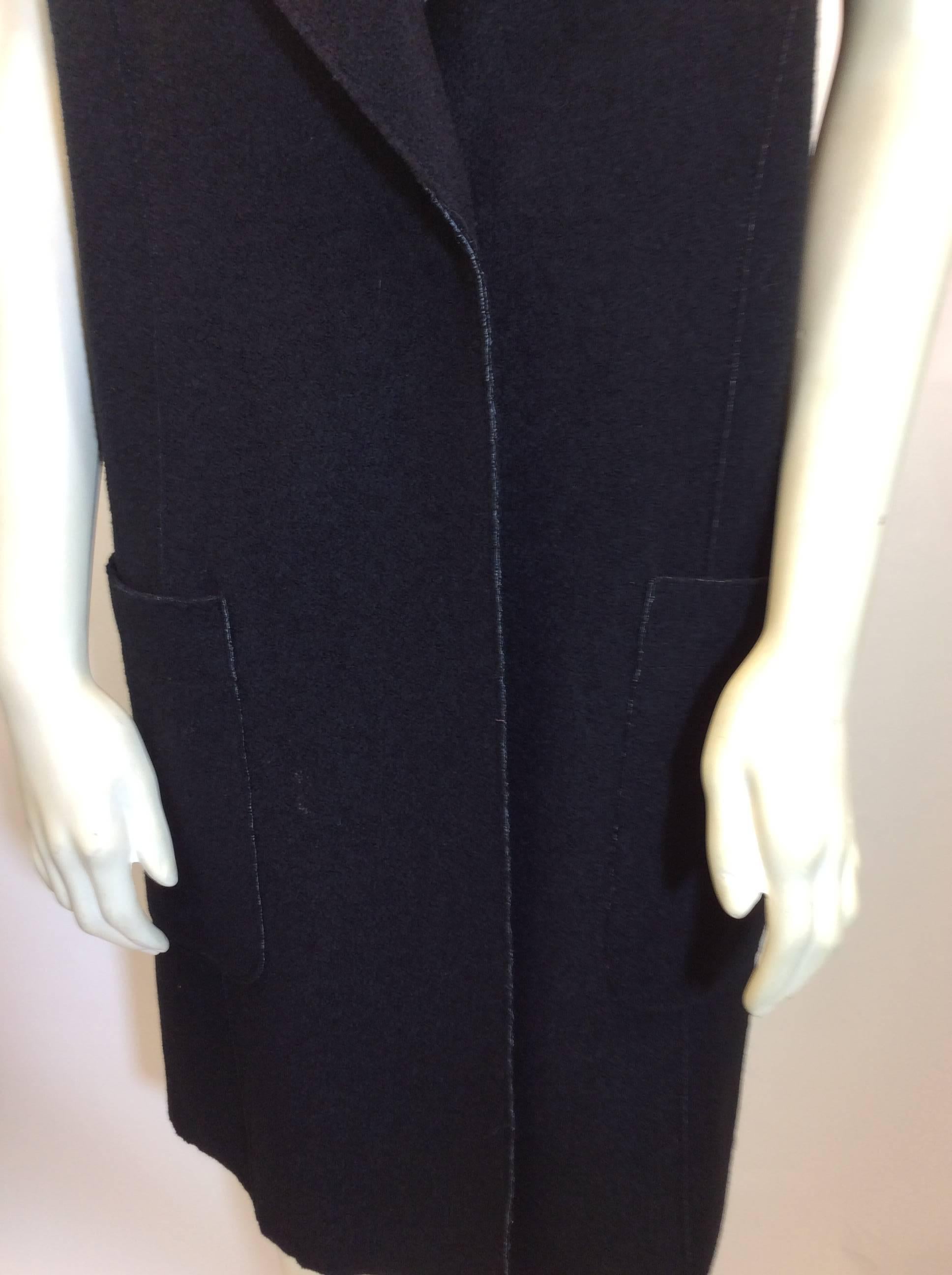 Marccain Black Boiled Wool Waistcoat In Excellent Condition For Sale In Narberth, PA