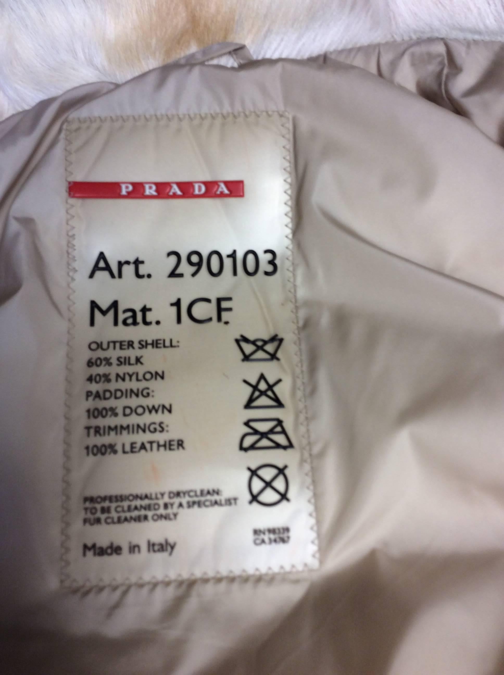 Women's Prada Cream Down Puffer Vest For Sale