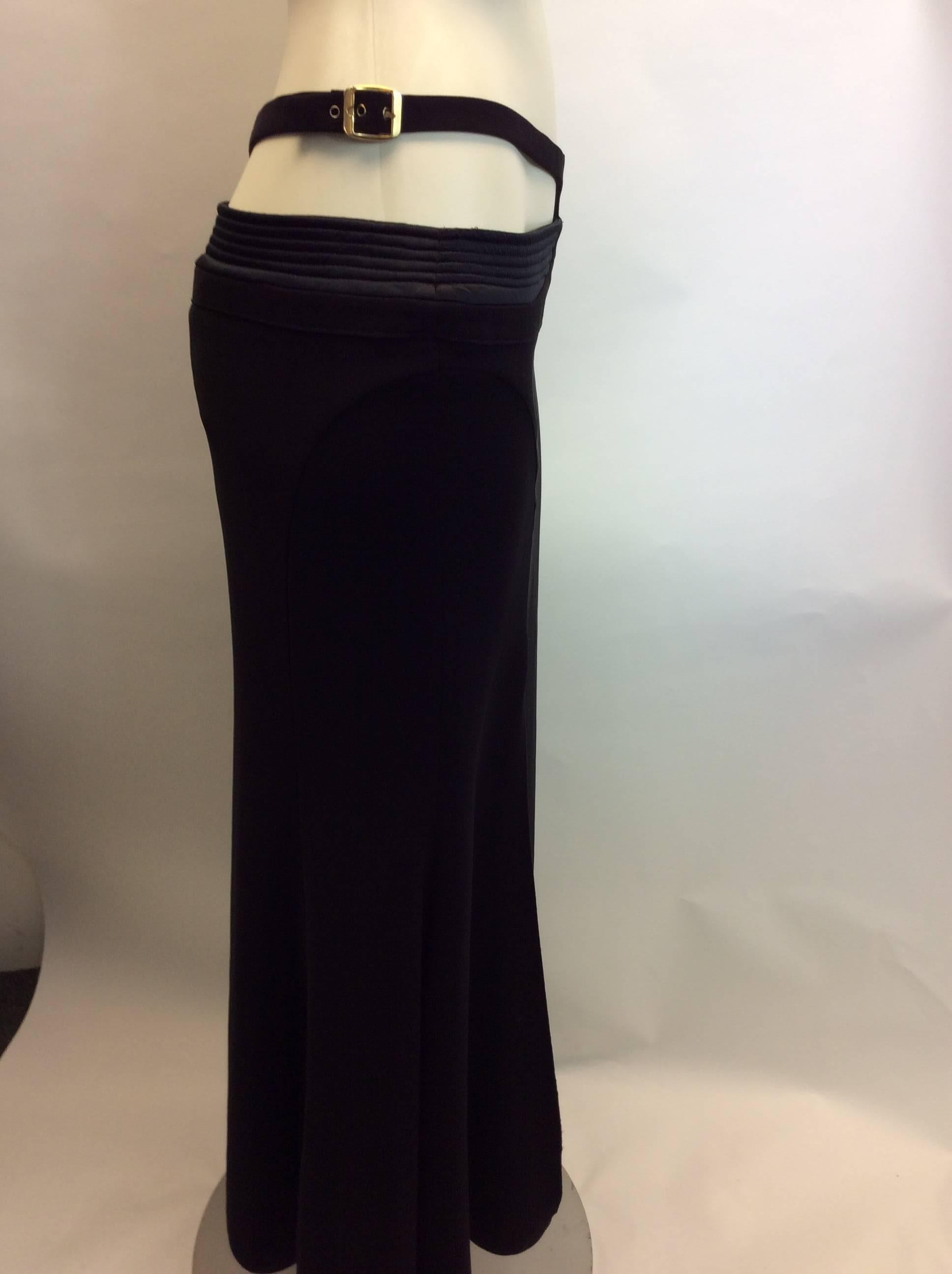 Black Versace Maxi Belted Skirt For Sale