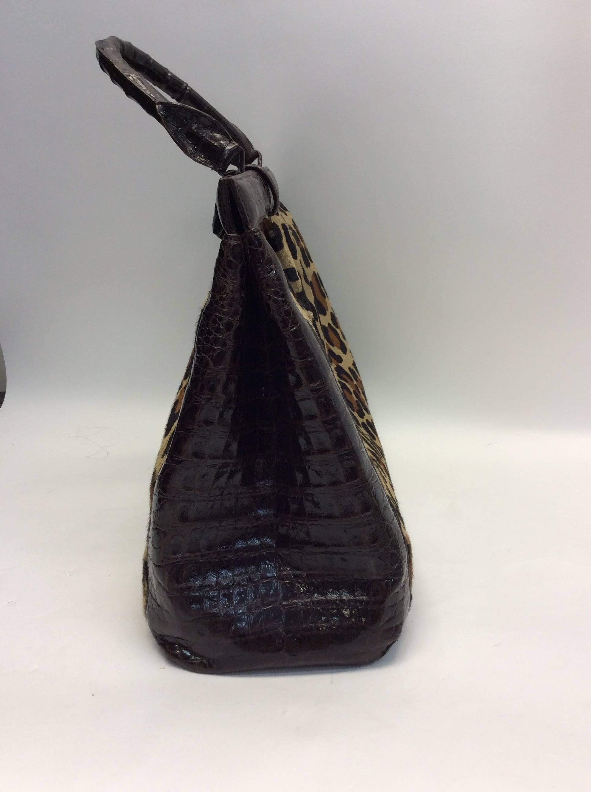 Nancy Gonzalez Pony Hair & Crocodile Bag In Excellent Condition For Sale In Narberth, PA