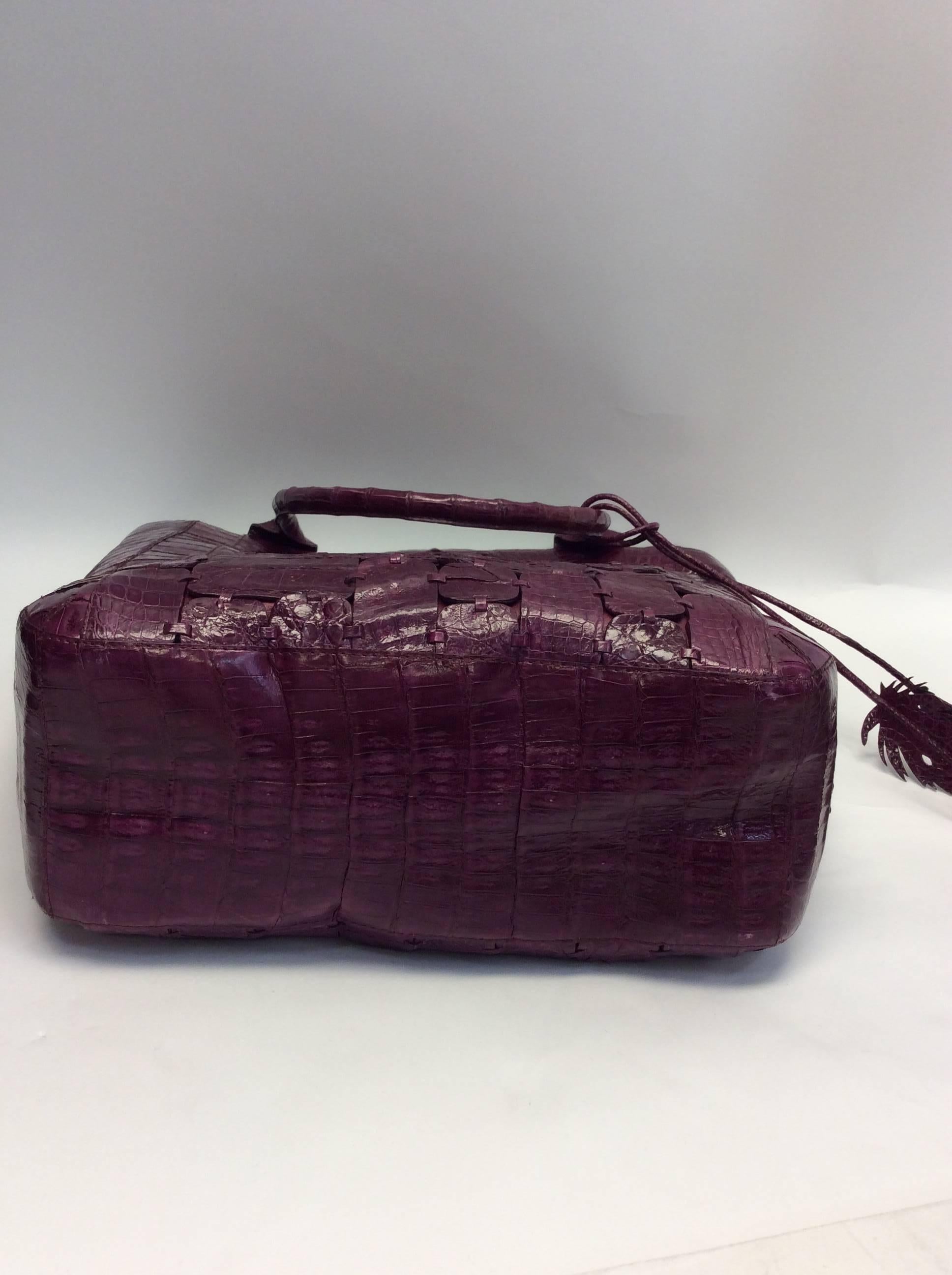 Women's Nancy Gonzalez Large Purple Crocodile Shoulder Bag For Sale