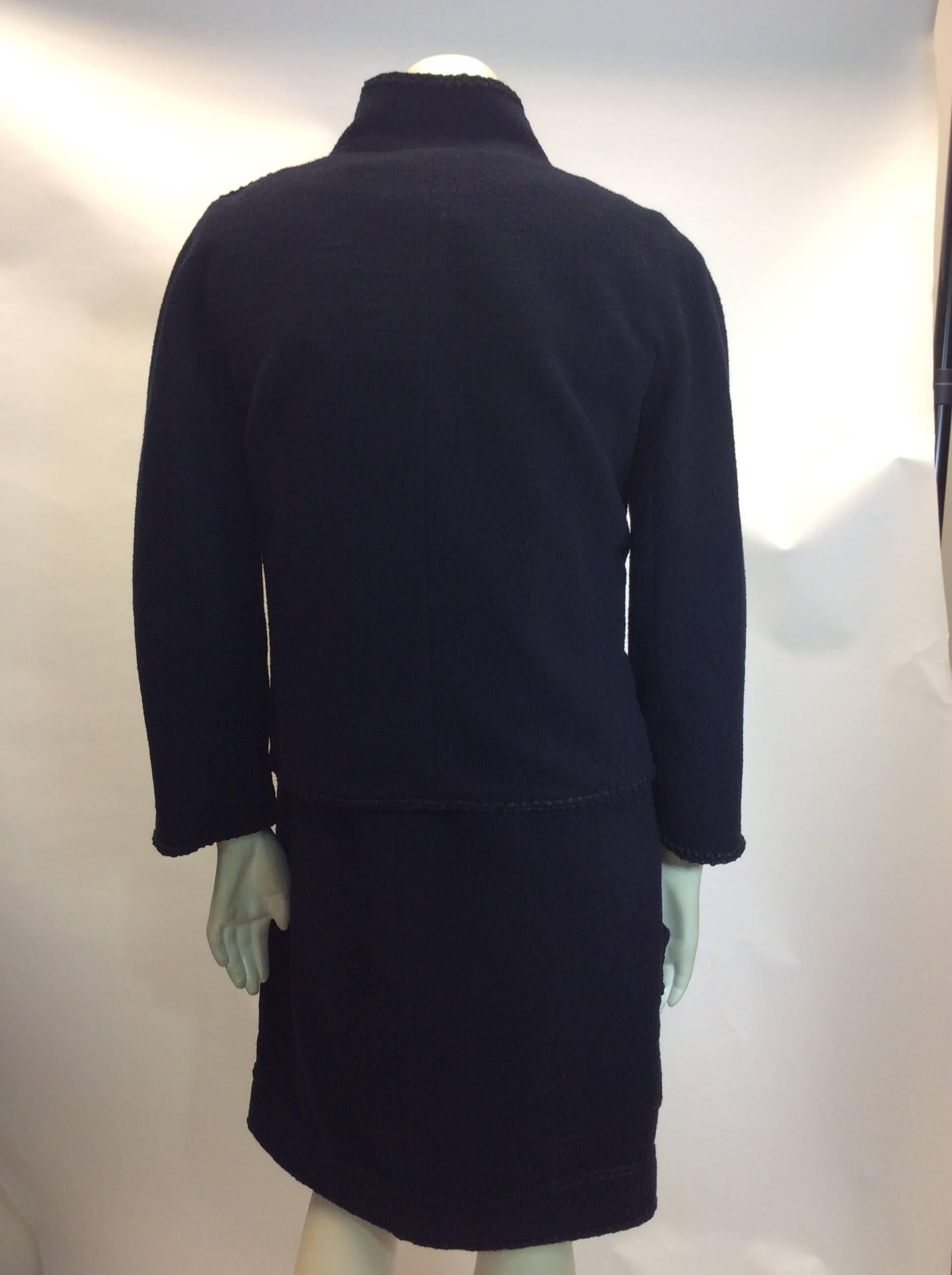 Chanel NWT Wool Navy Dress With Jacket  In New Condition For Sale In Narberth, PA