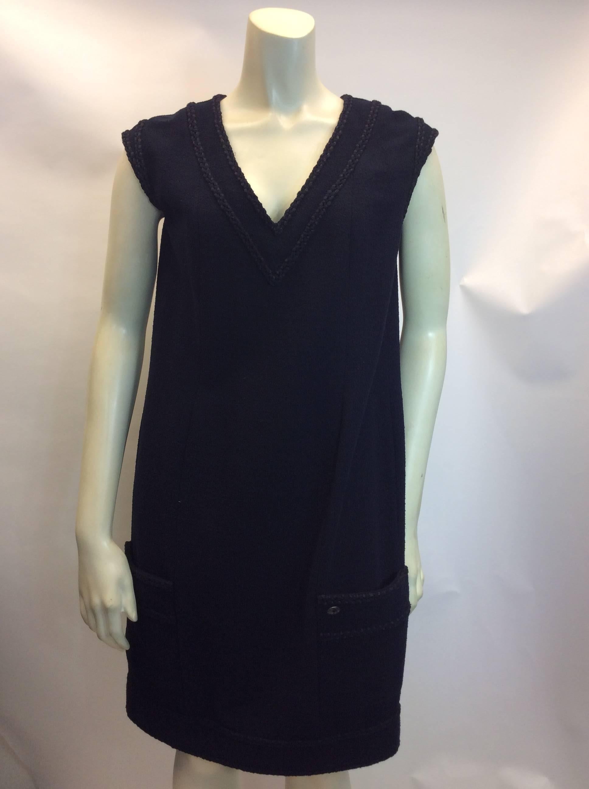 Women's Chanel NWT Wool Navy Dress With Jacket  For Sale
