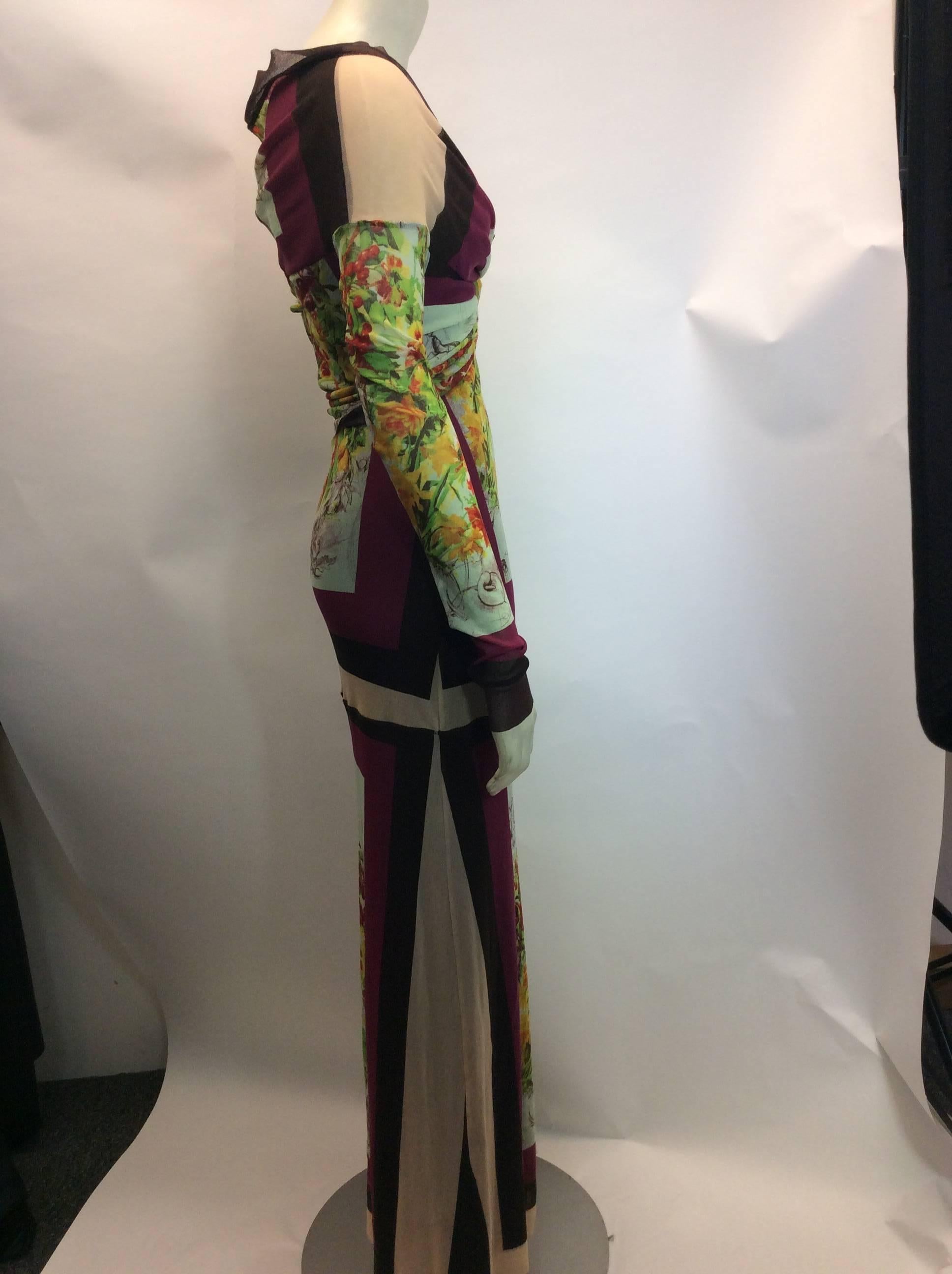 Women's Jean Paul Gaultier Mesh Printed Maxi Dress For Sale