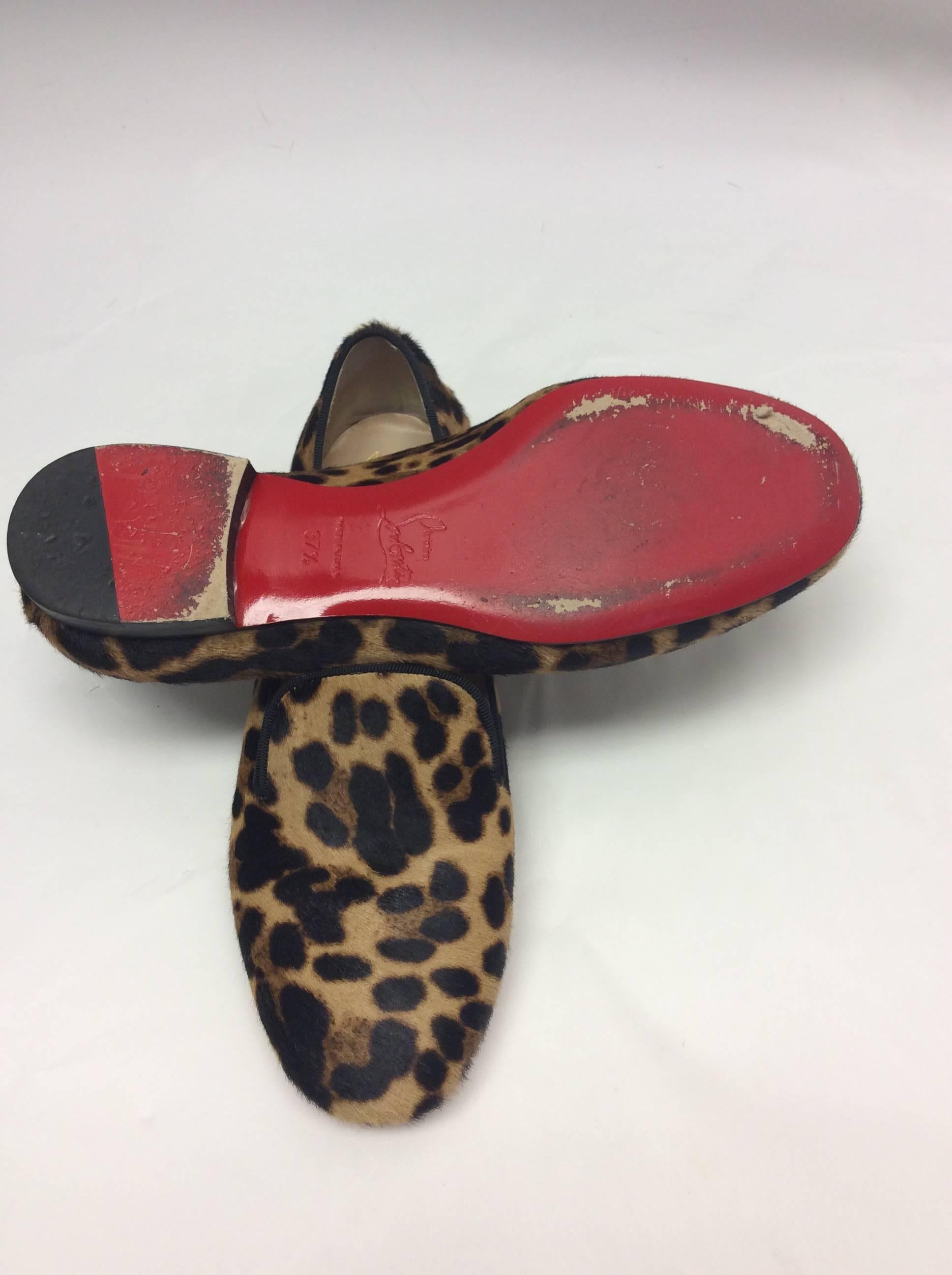 Christian Louboutin Leopard Loafers In Excellent Condition For Sale In Narberth, PA
