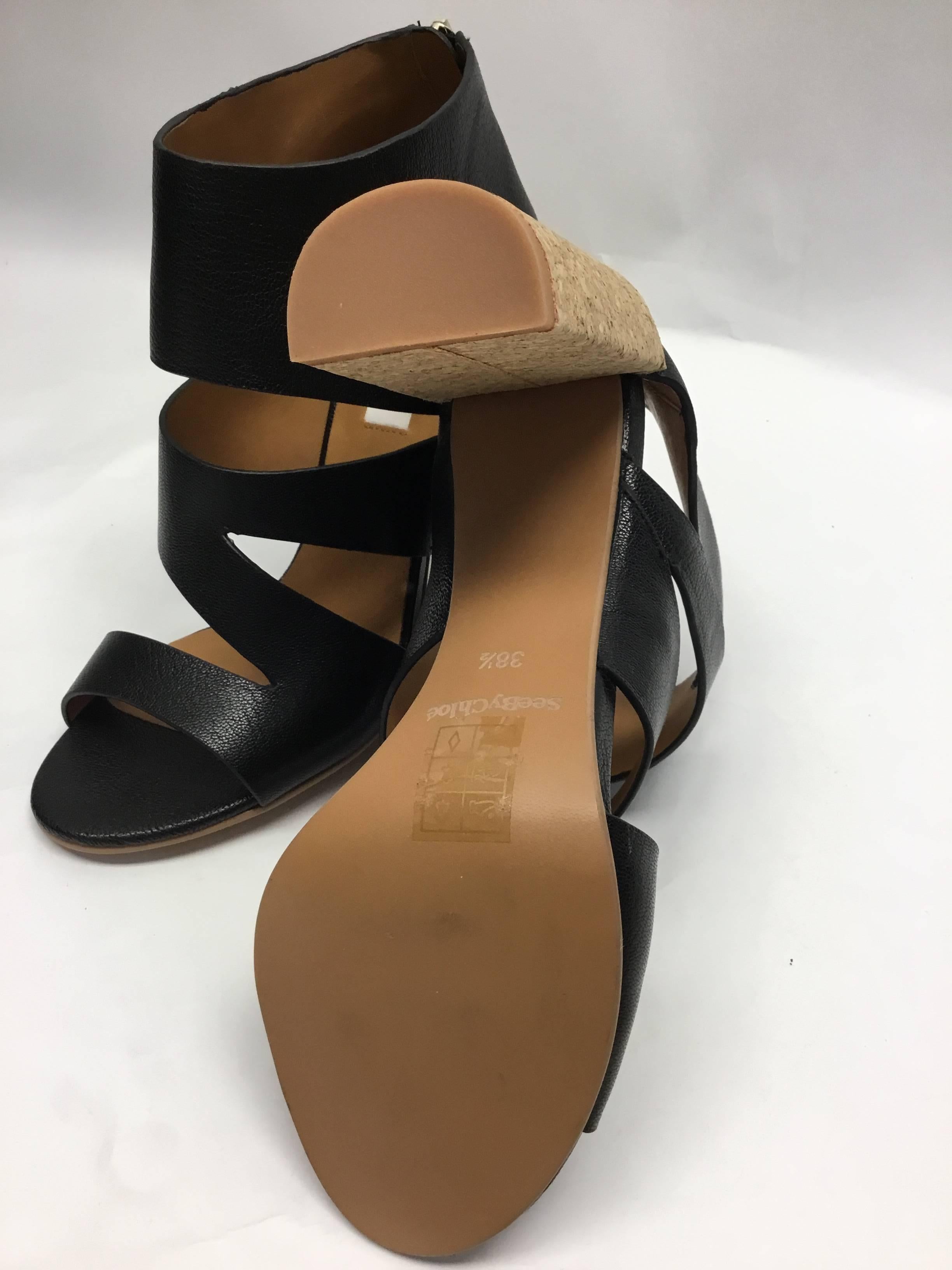 See By Chloe Black Leather Cut Out Heels For Sale 1