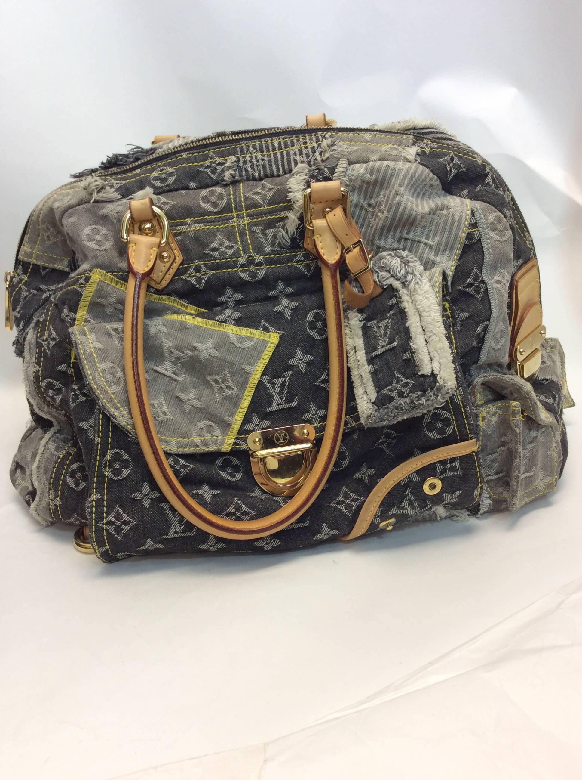 louis vuitton denim patchwork bag