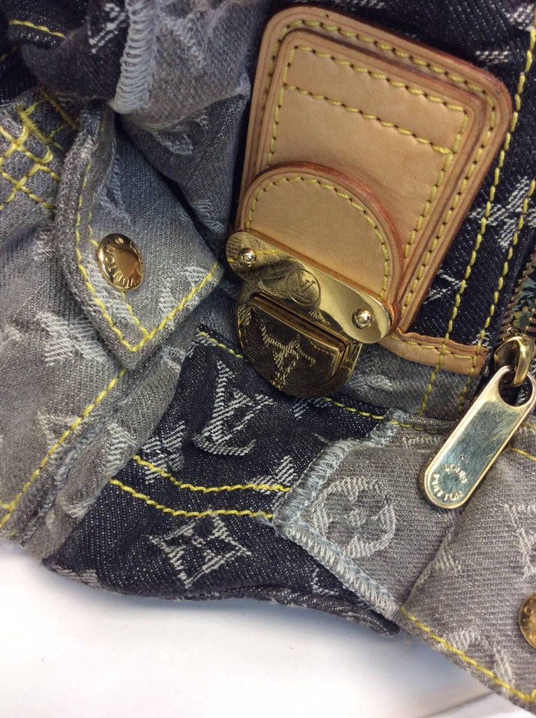 Louis Vuitton Monogram Denim Patchwork Large Shoulder Bag For Sale at 1stdibs