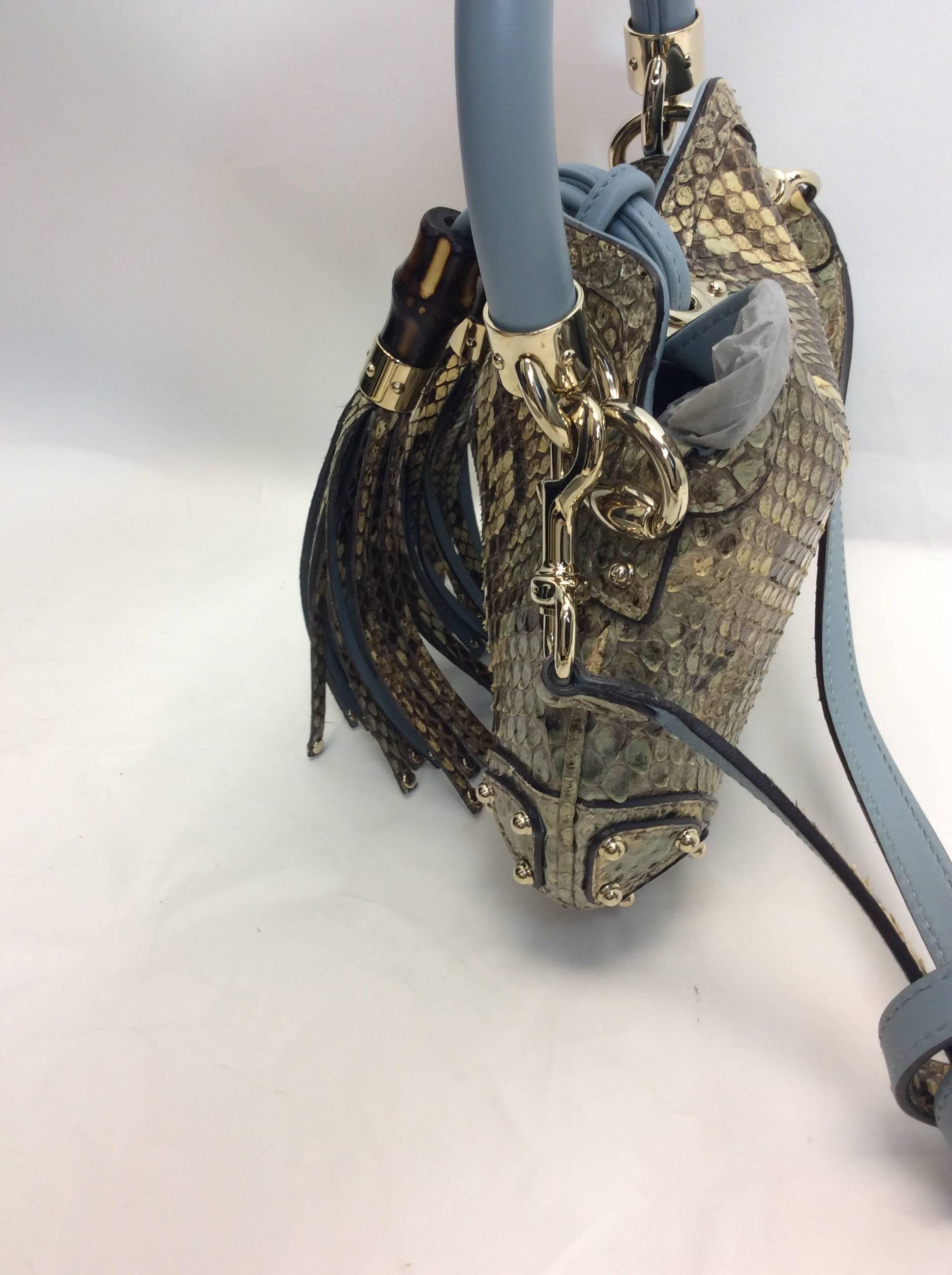 Gucci Python Mini Indy Crossbody Bag In Excellent Condition In Narberth, PA