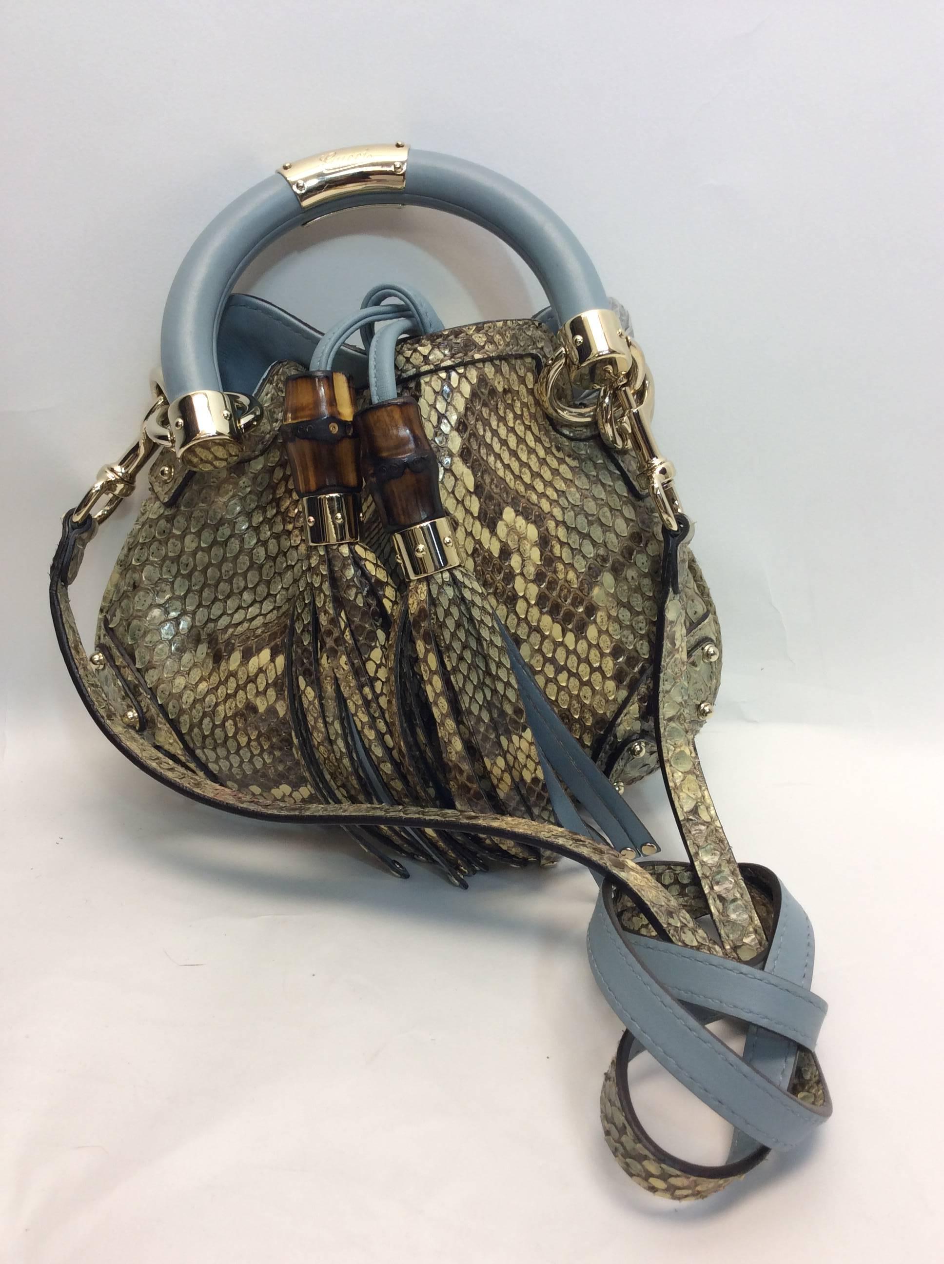 Brown Gucci Python Mini Indy Crossbody Bag