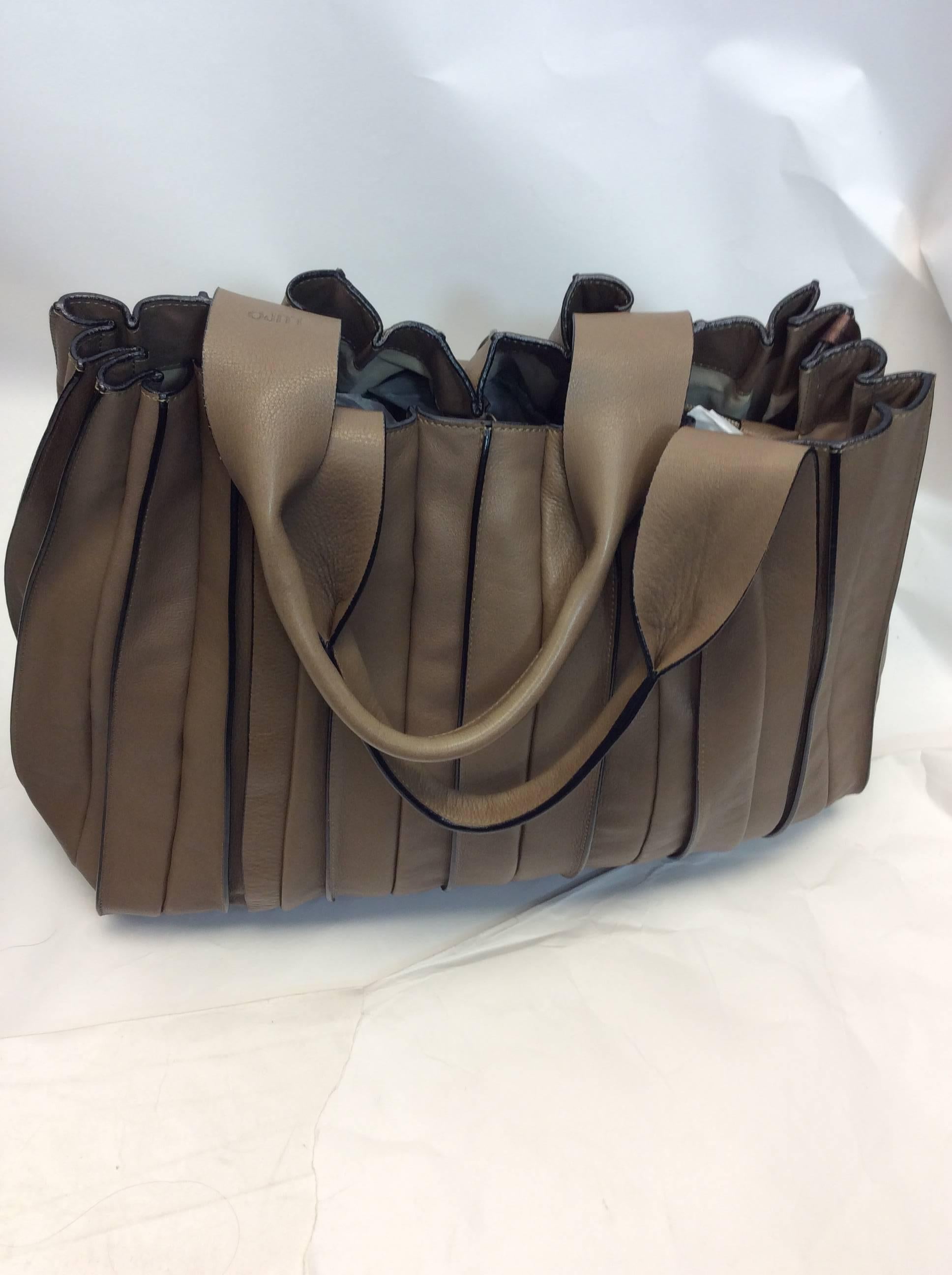 Black Lupo Tan Leather Italian Handbag For Sale