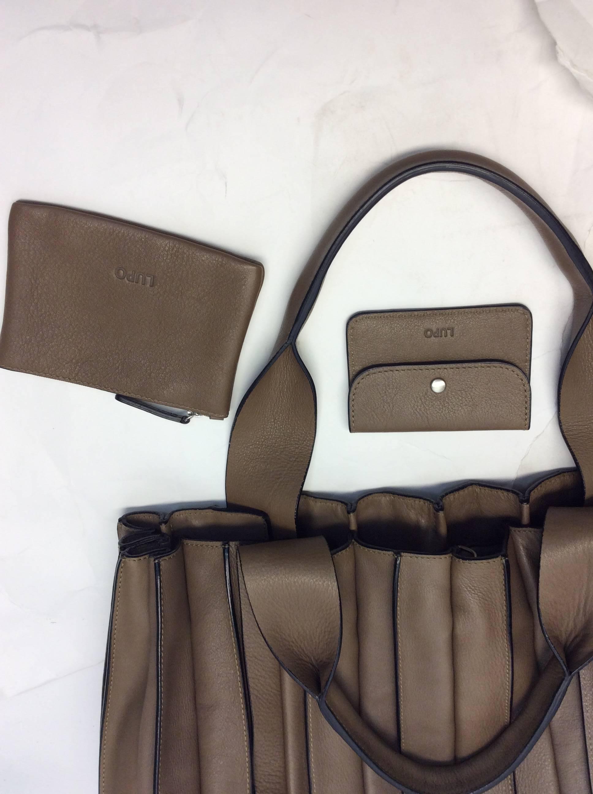 Lupo Tan Leather Italian Handbag For Sale 1