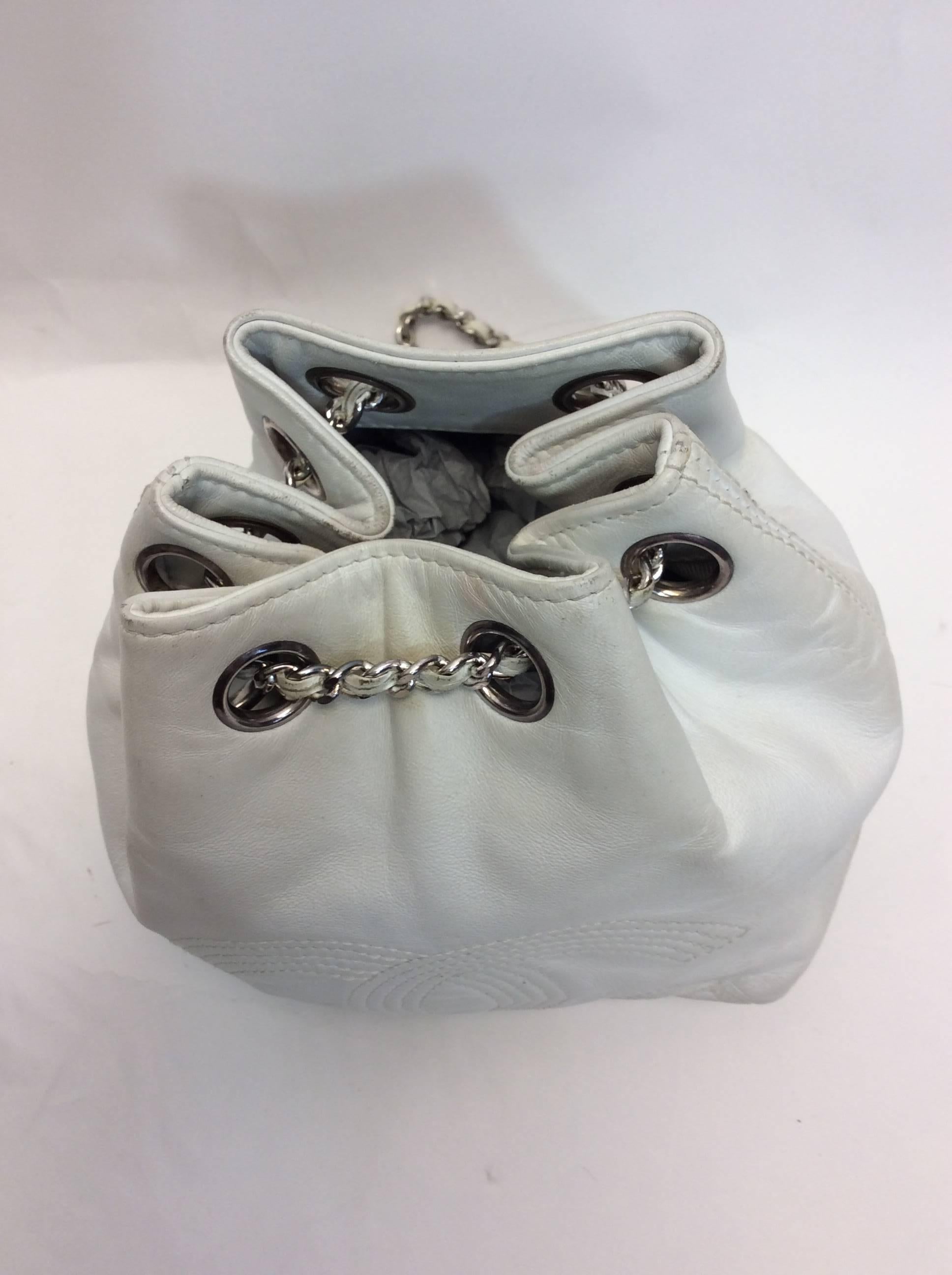 Chanel White Small Vintage Backpack In Fair Condition In Narberth, PA
