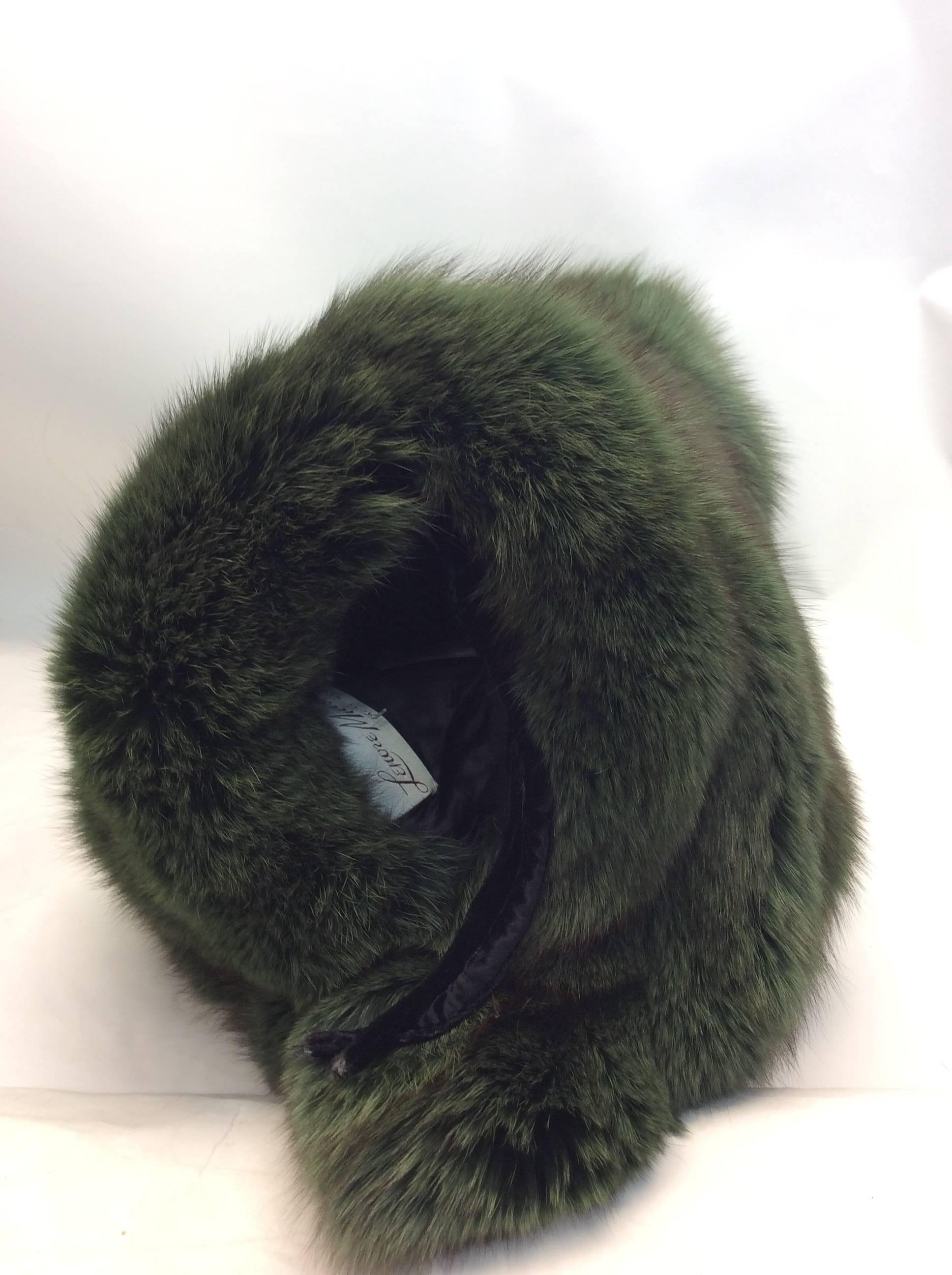 Black Green Dyed Rabbit Muff For Sale