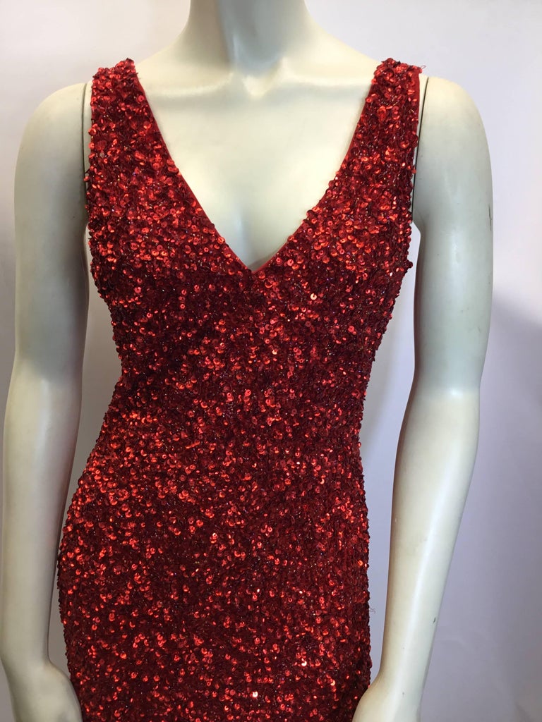 Parker Red Sequin Dress For Sale at 1stDibs | parker sequin dress