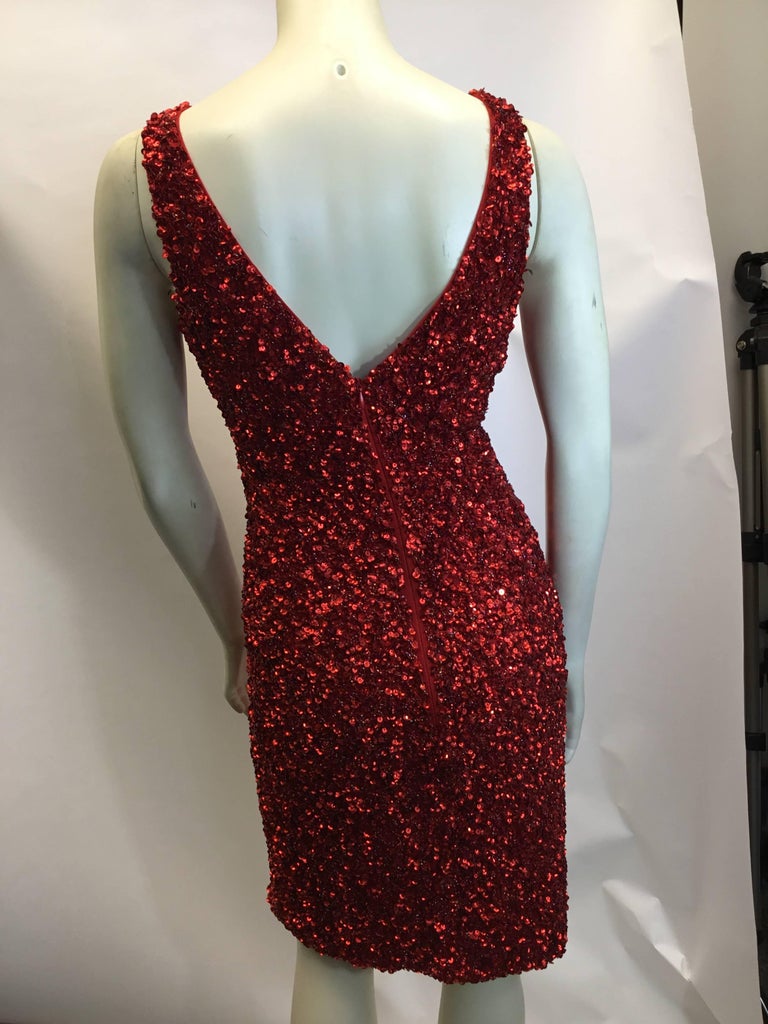 Parker Red Sequin Dress For Sale at 1stDibs | parker sequin dress