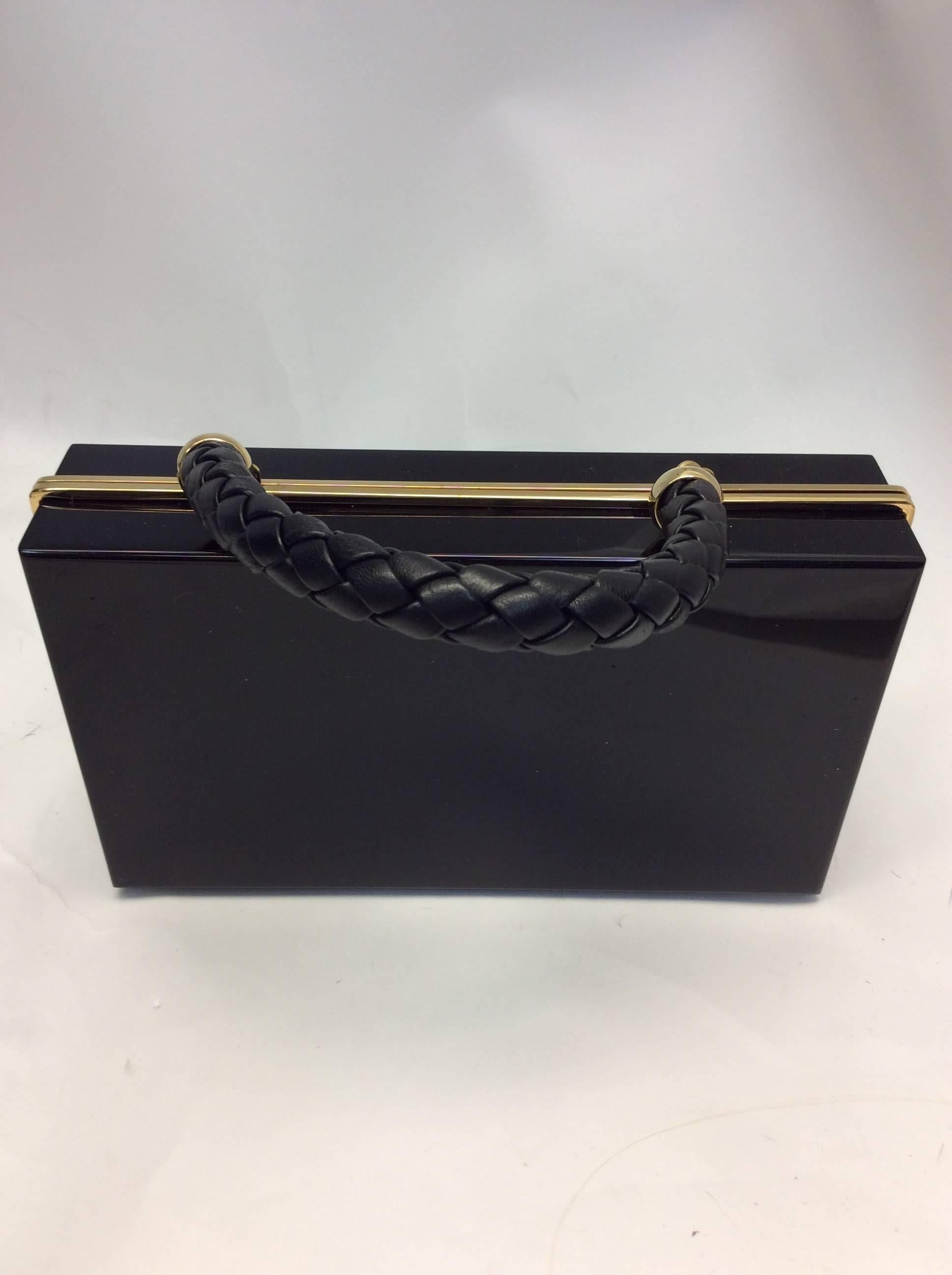 Women's Charlotte Olympia Black Acrylic Box Clutch For Sale