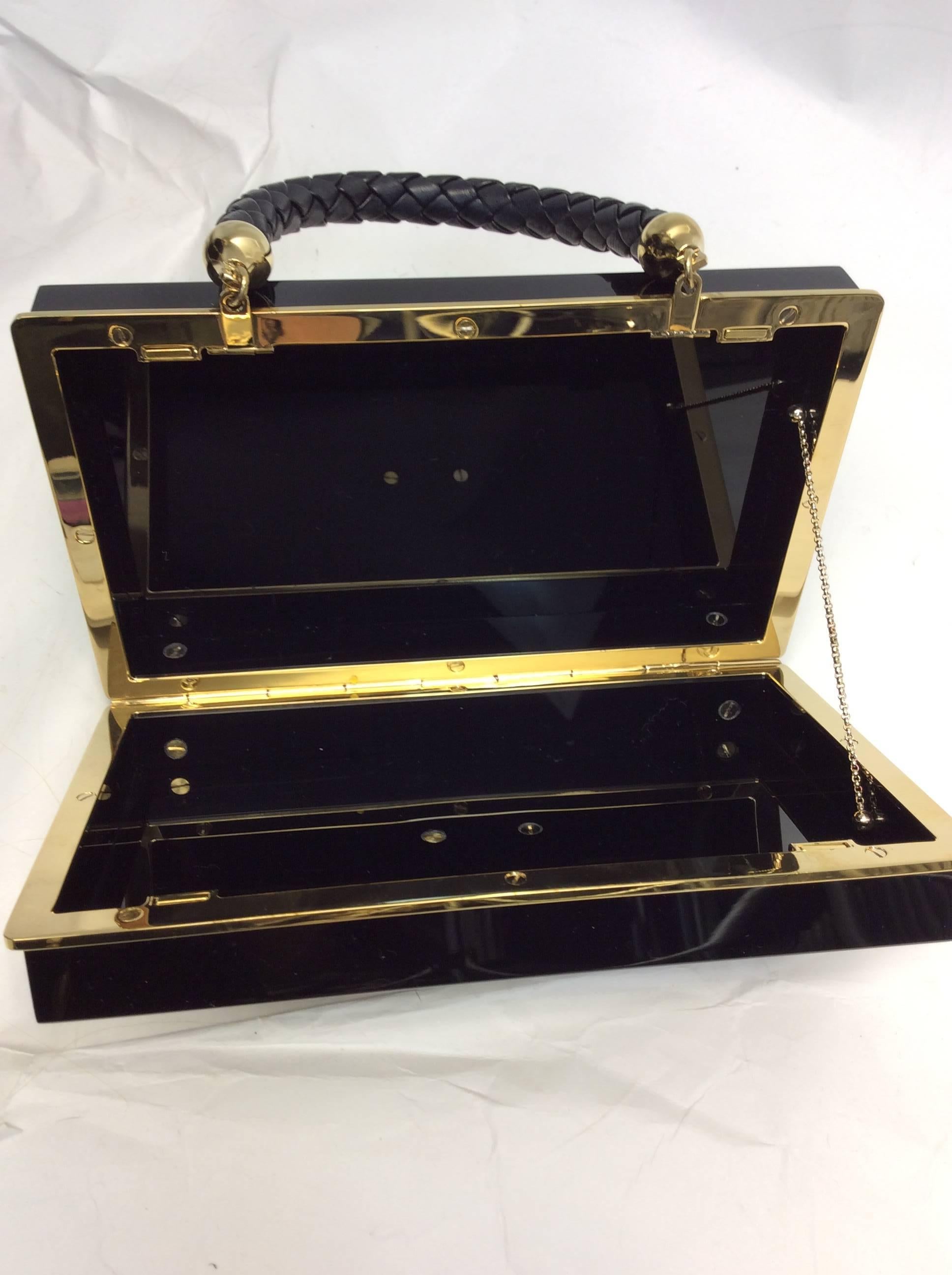 Charlotte Olympia Black Acrylic Box Clutch For Sale 1