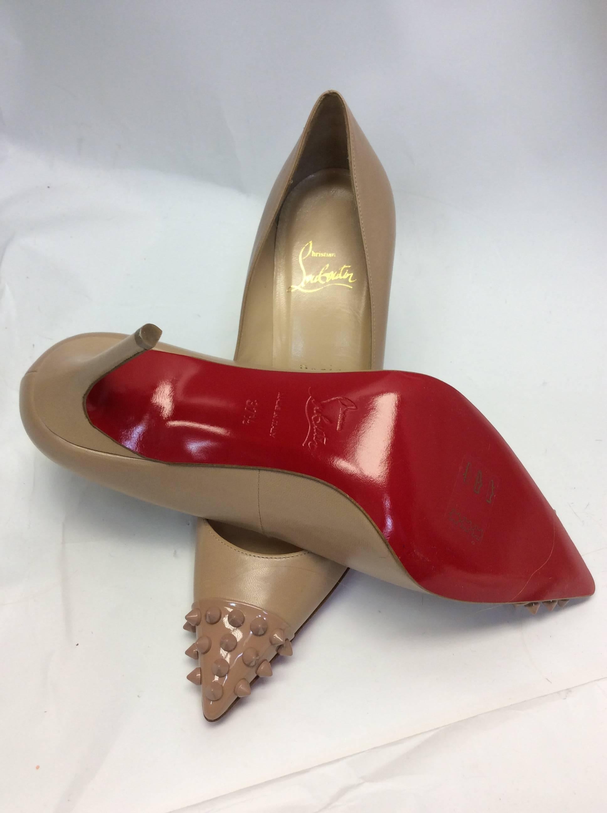 Christian Louboutin New Nude Studded Stiletto For Sale 1
