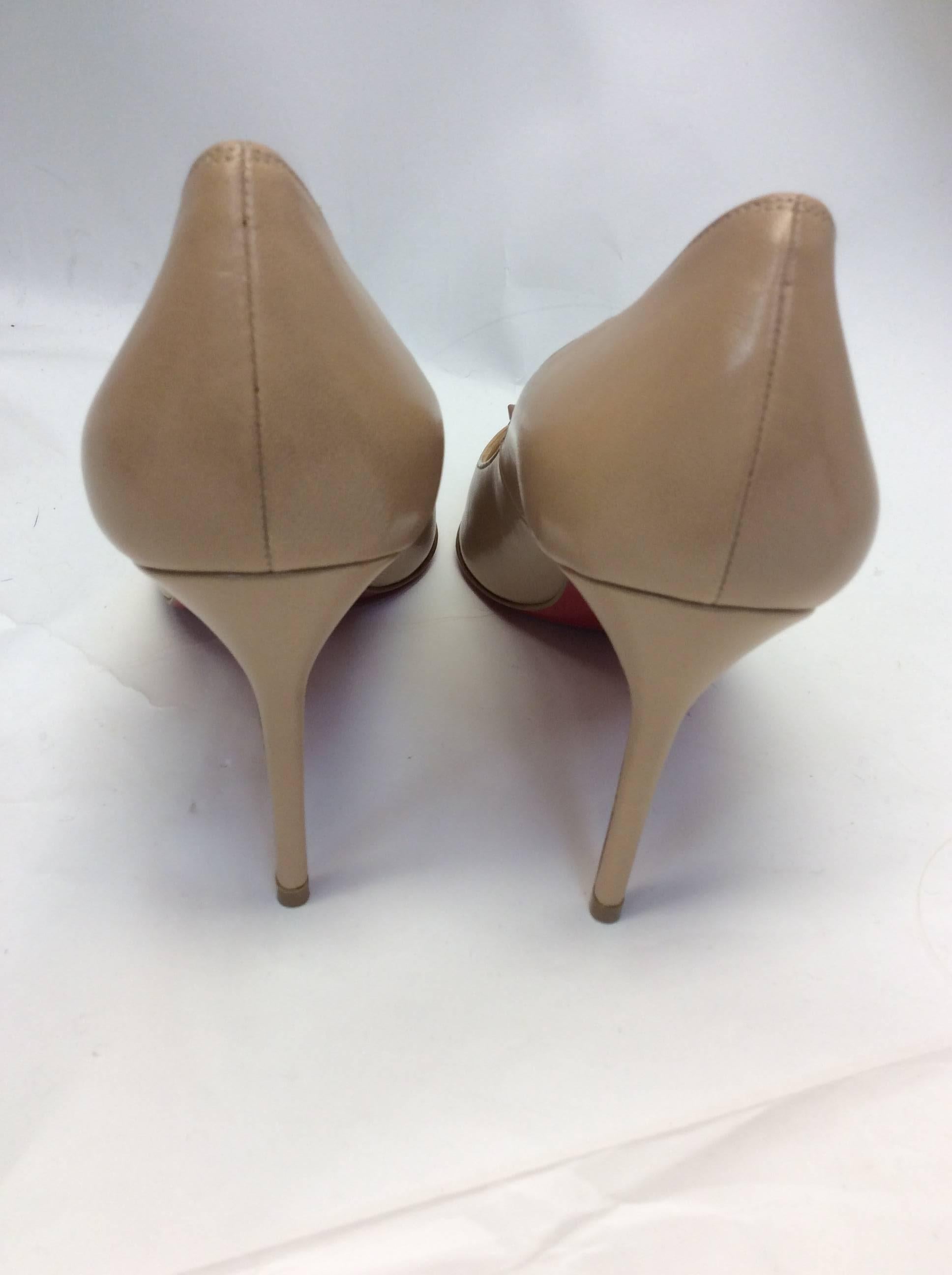 Christian Louboutin New Nude Studded Stiletto In New Condition For Sale In Narberth, PA