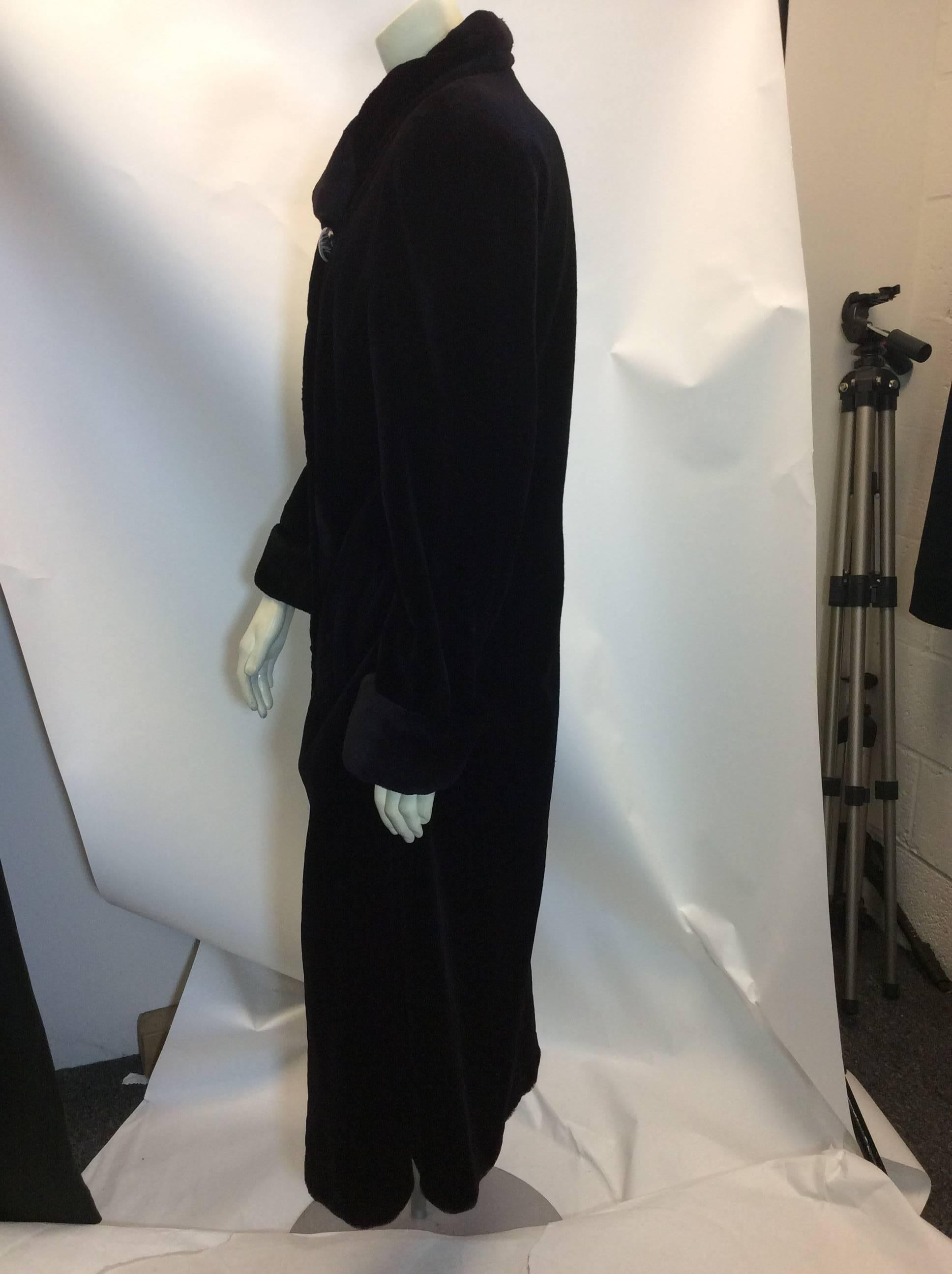 Long Black Sheared Mink Coat In Excellent Condition For Sale In Narberth, PA