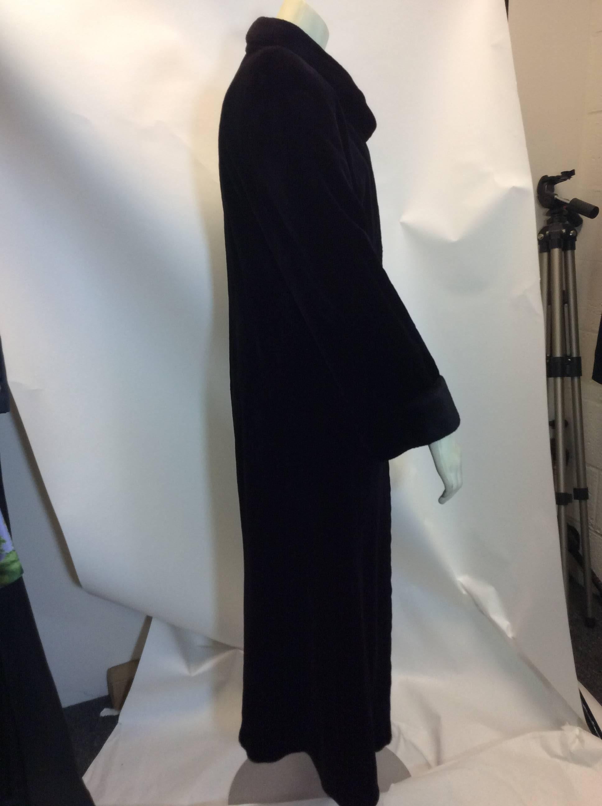 Long Black Sheared Mink Coat For Sale 1