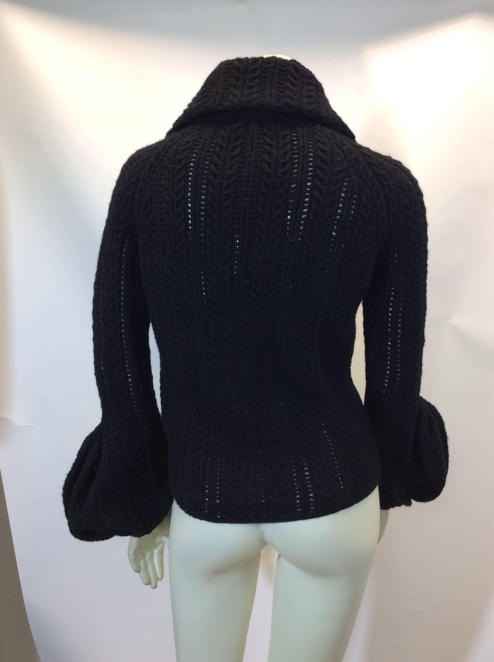 Women's Oscar De La Renta Black Cashmere NWT Sweater For Sale
