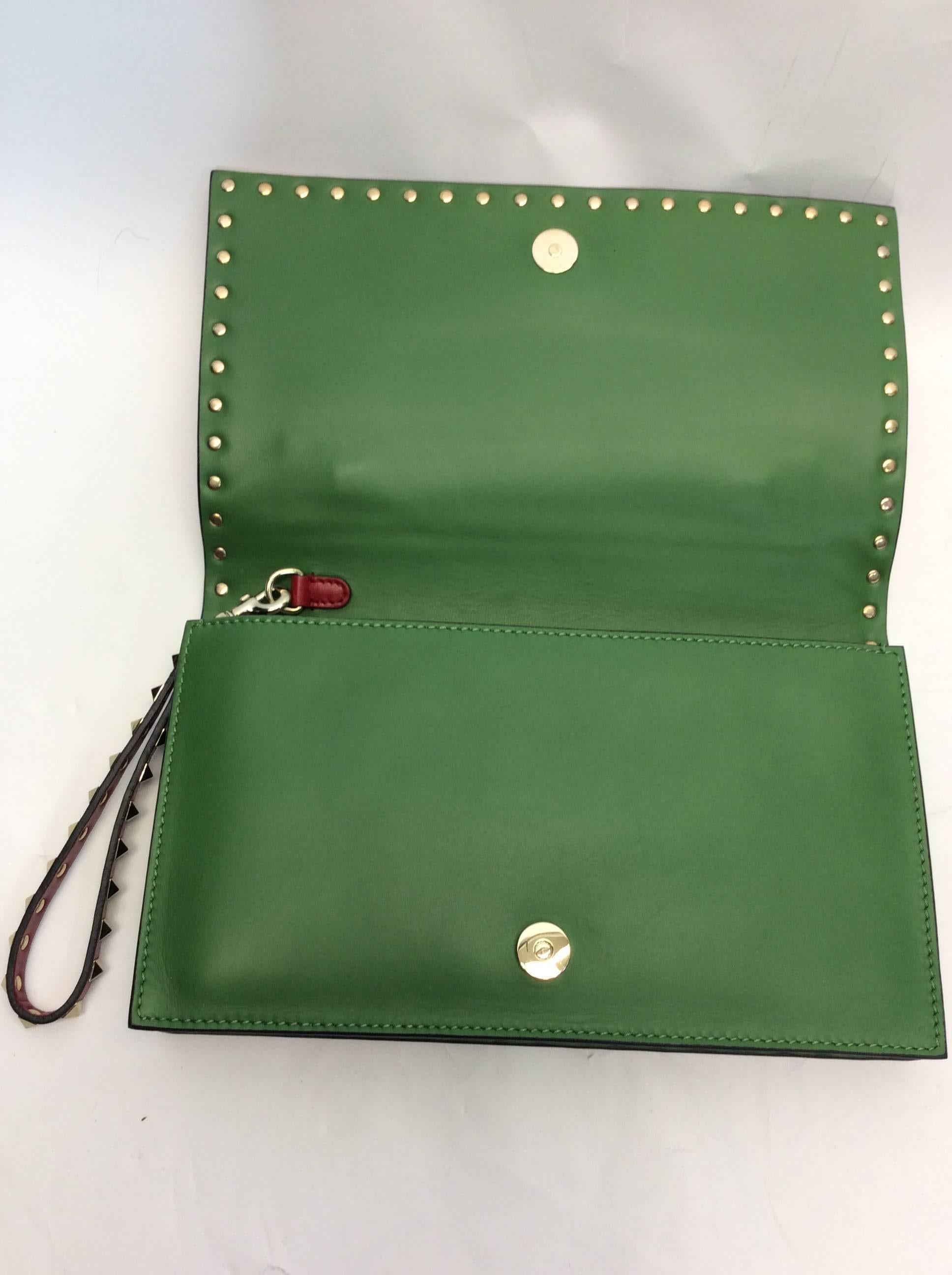 Valentino Tricolor Rockstud Flap Clutch For Sale 1