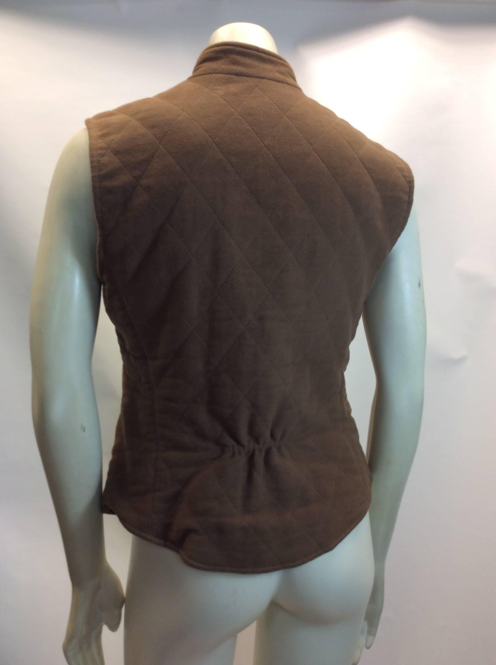 Women's Hermes Brown Zip Up Vest For Sale