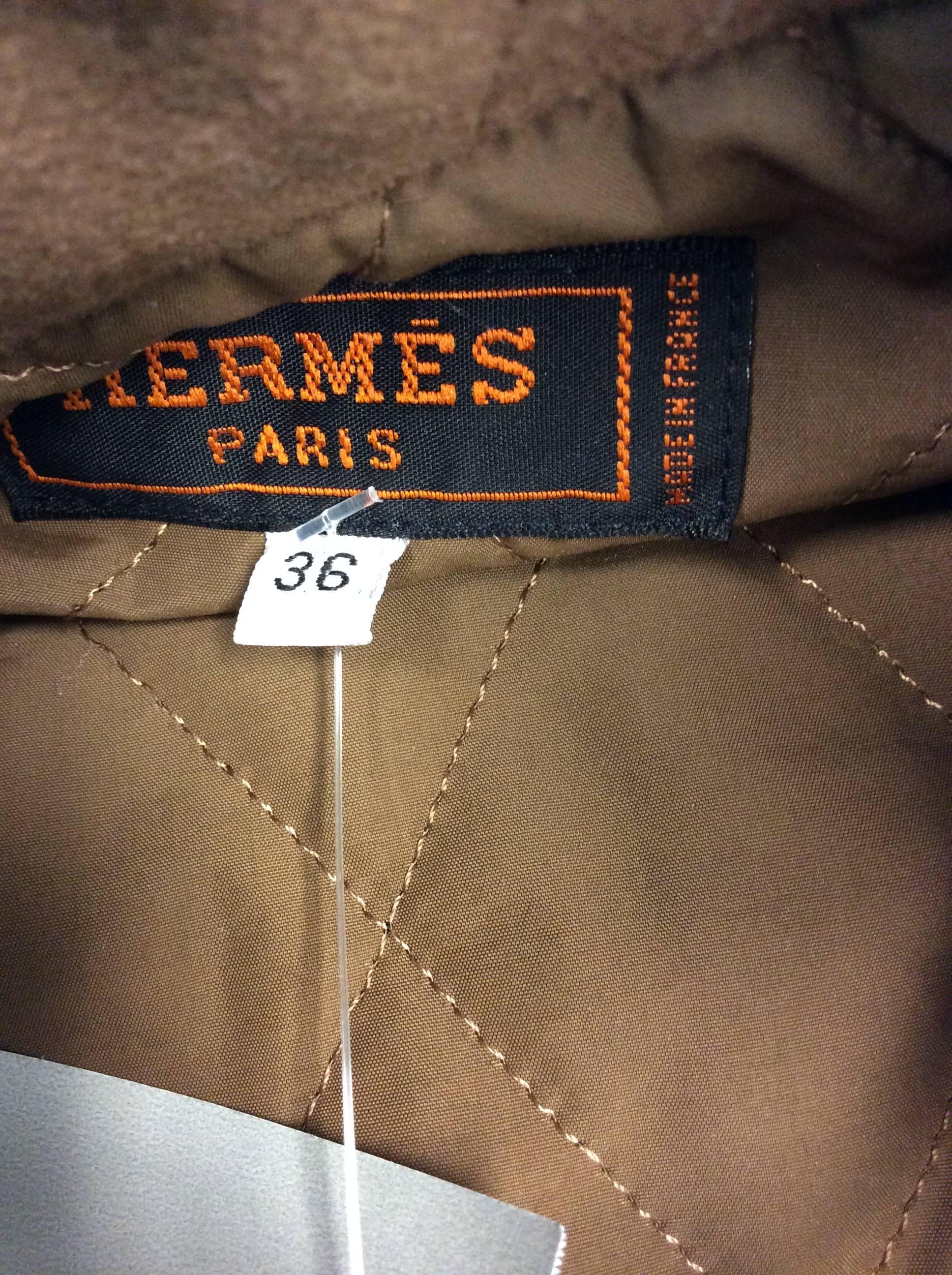 Black Hermes Brown Zip Up Vest For Sale